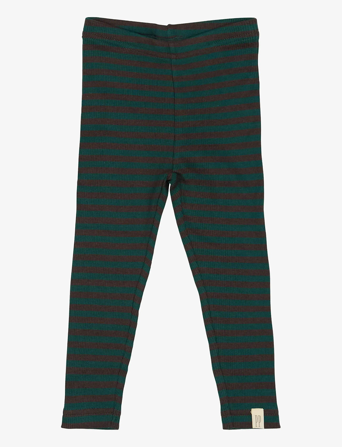 Petit Piao - Legging Modal Striped - retuusid - dark sea/coffe bean - 0