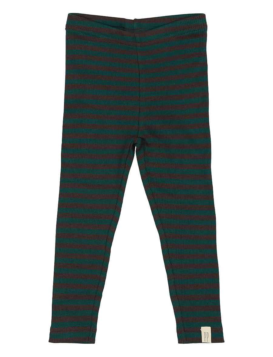 Petit Piao - Legging Modal Striped - retuusid - dark sea/coffe bean - 0