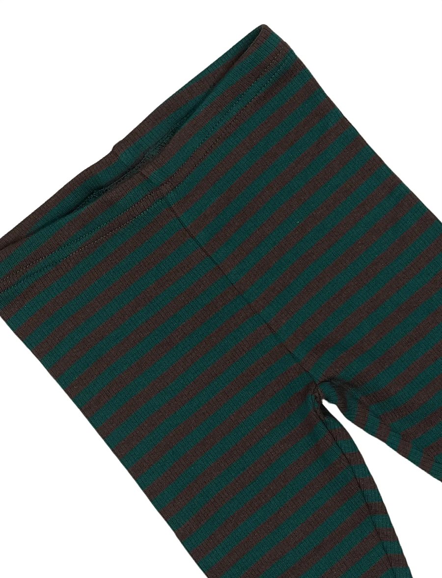 Petit Piao - Legging Modal Striped - retuusid - dark sea/coffe bean - 2