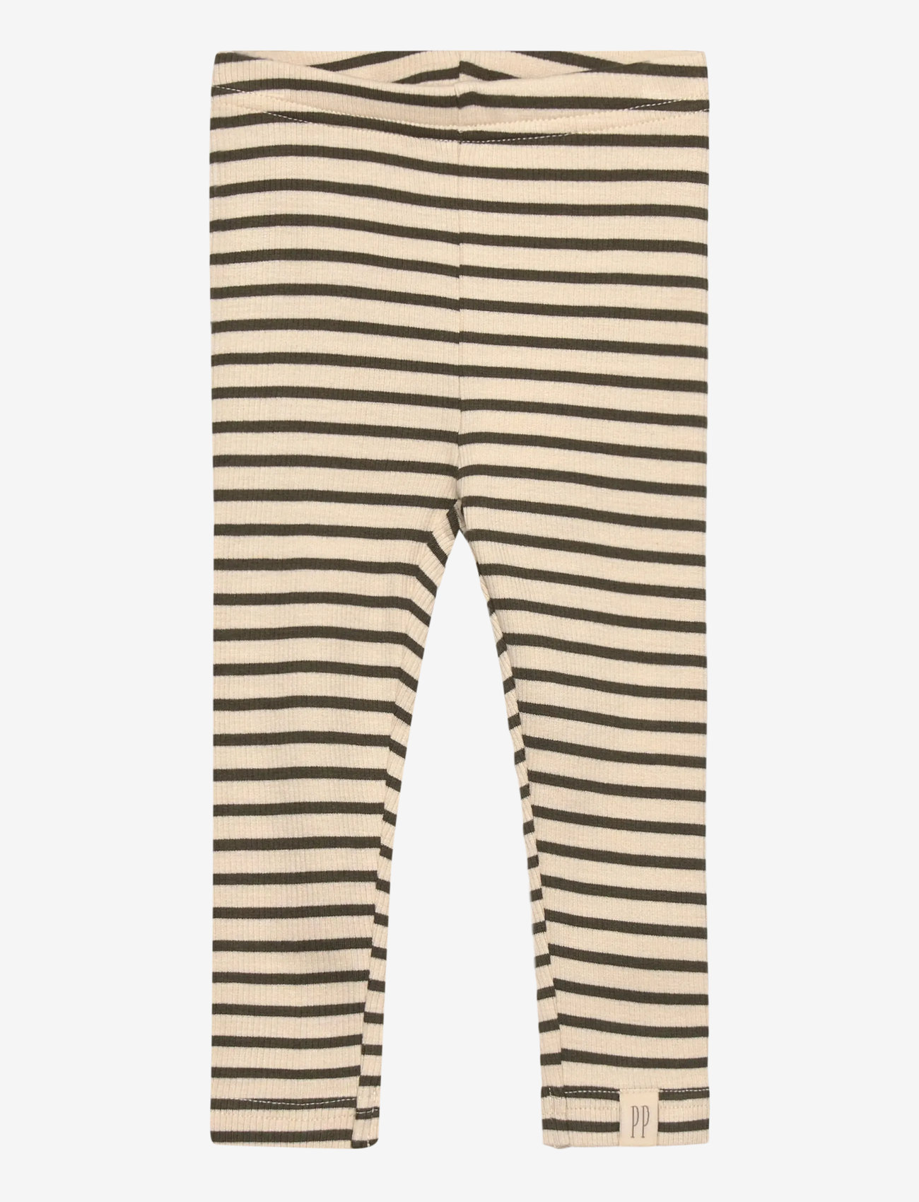 Petit Piao - Legging Modal Striped - legingi - green leaf/off white - 0