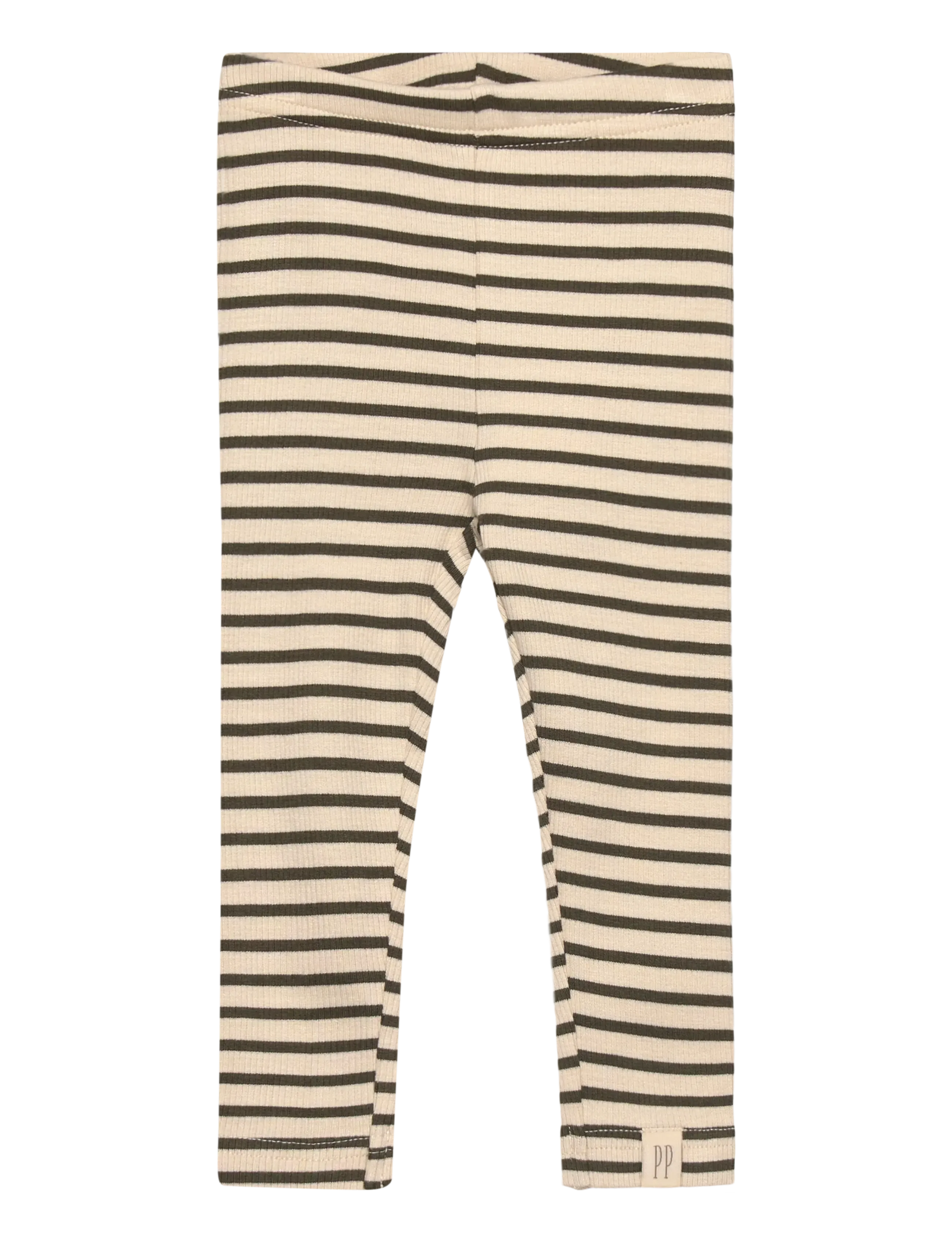 Petit Piao Legging Modal Striped - Nach Größe einkaufen - GREEN LEAF/OFF WHITE / beige