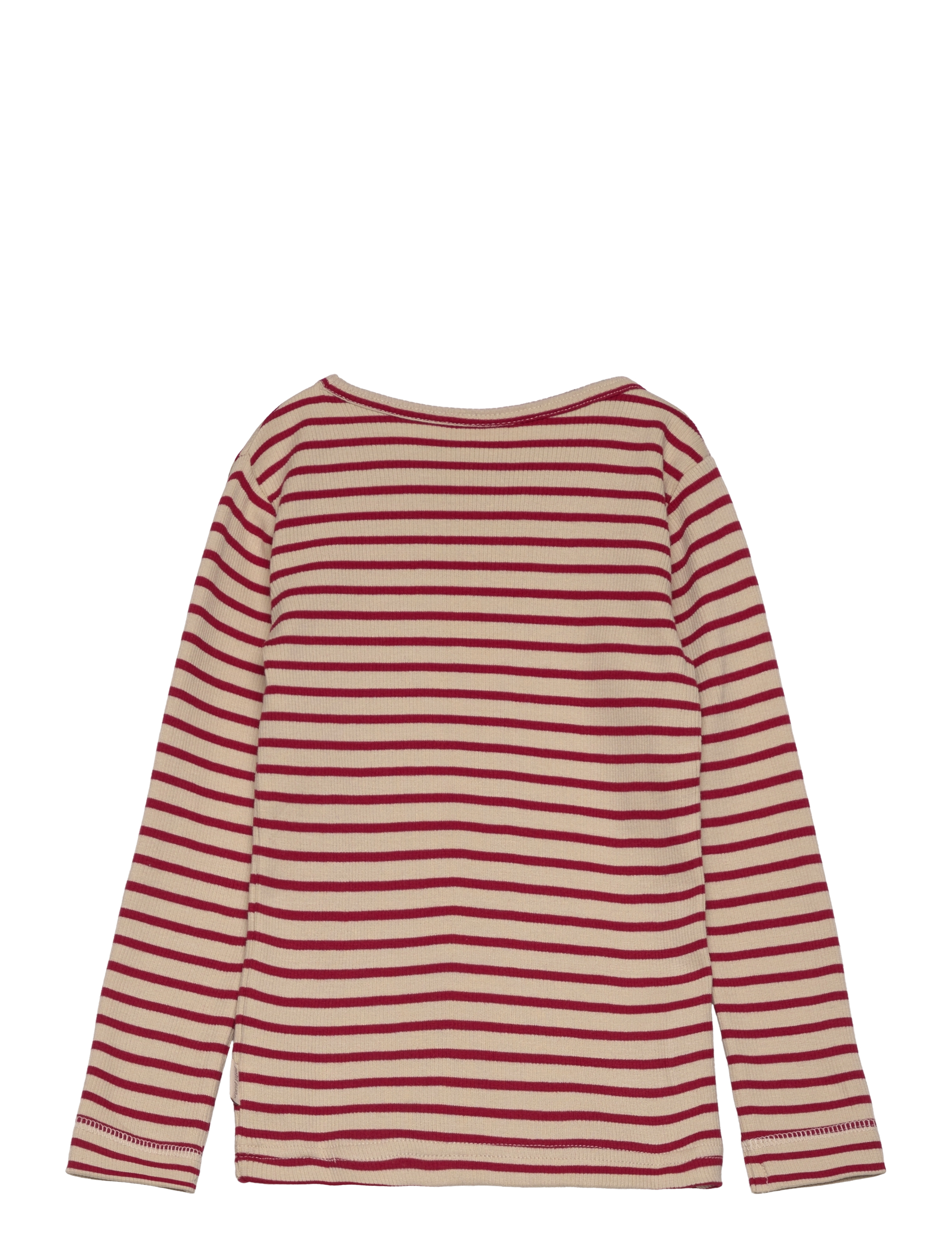 Petit Piao - T-shirt L/S Modal Striped - chili pepper/dark off white - 1