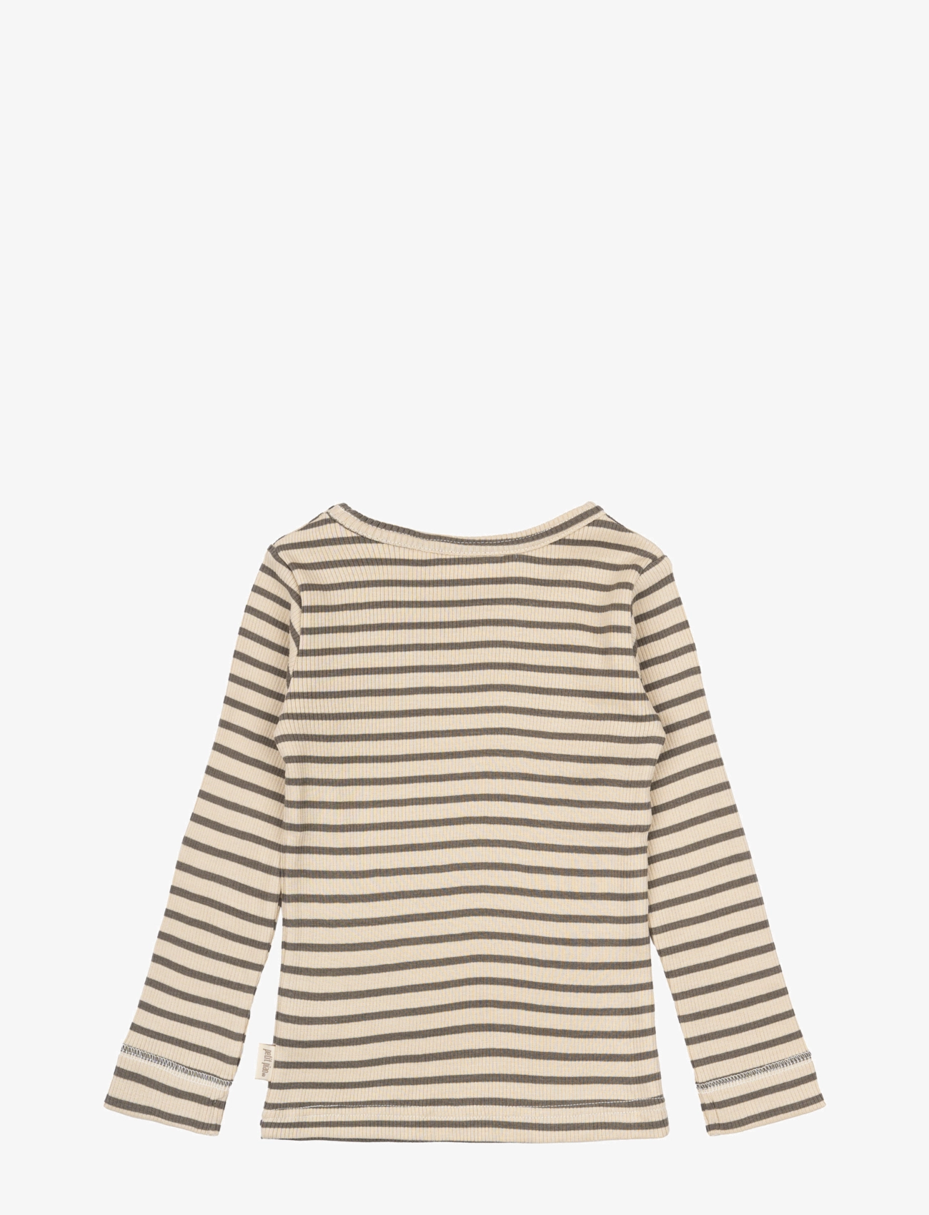 Petit Piao - T-shirt L/S Modal Striped - earth brown/dark off white - 2