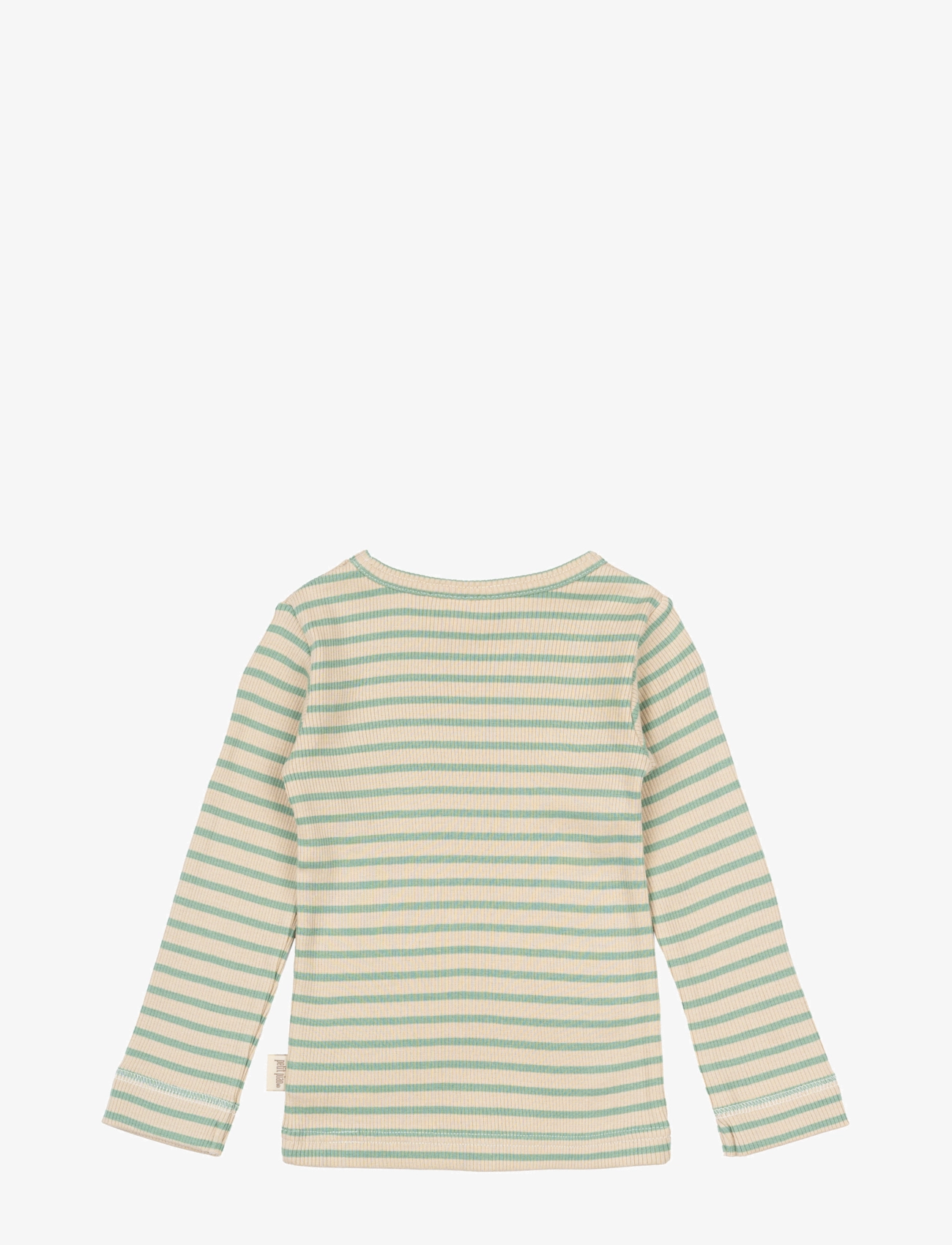 Petit Piao - T-shirt L/S Modal Striped - granite green/dark off white - 2