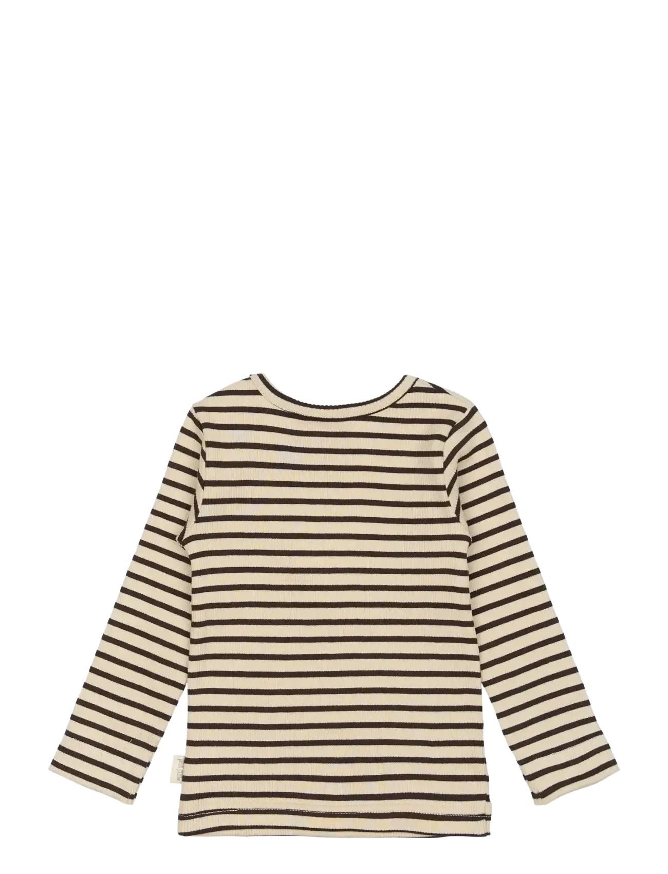Petit Piao - T-shirt L/S Modal Striped - coffee bean/off white - 1