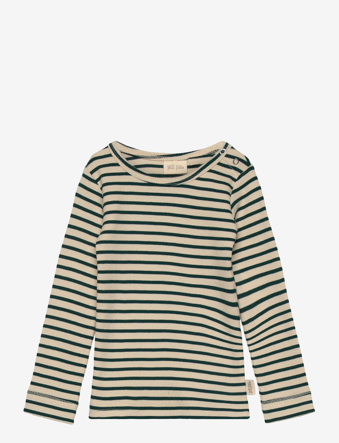 Petit Piao - T-shirt L/S Modal Striped - dark sea/off white - 0