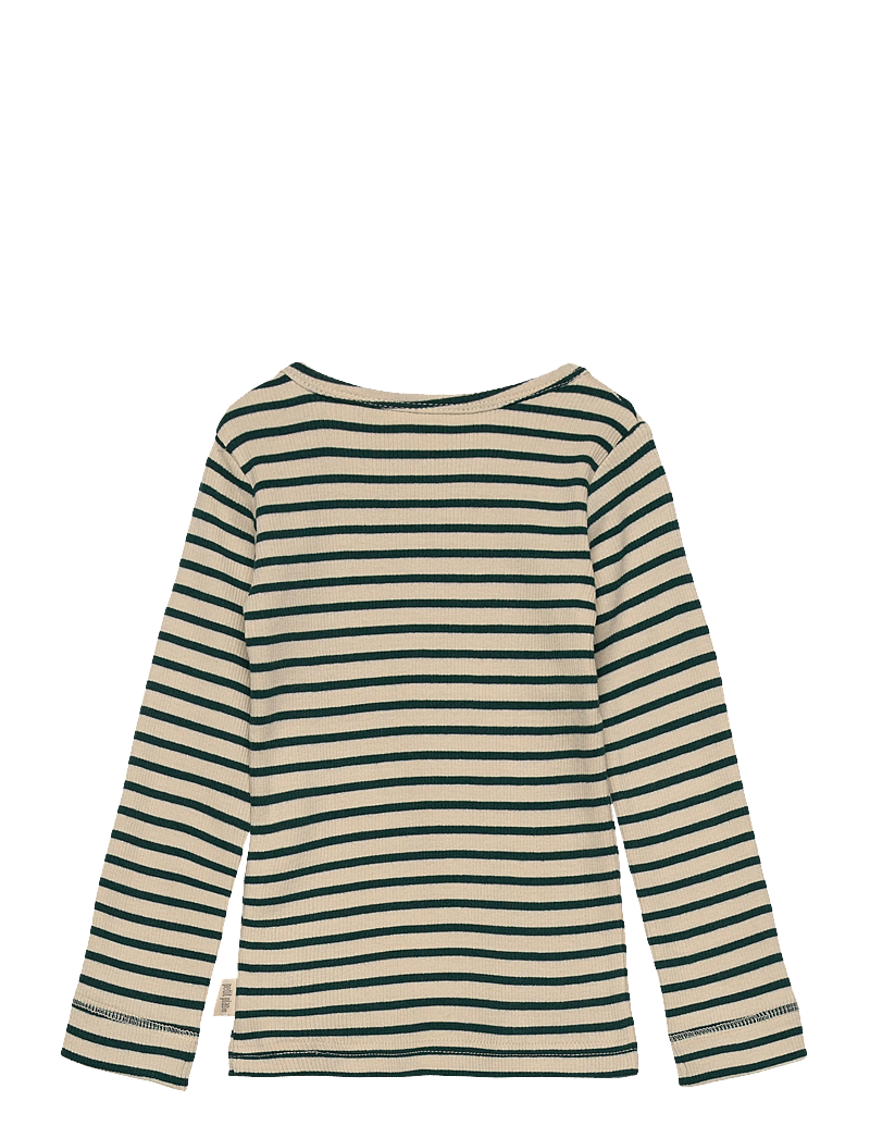 Petit Piao - T-shirt L/S Modal Striped - dark sea/off white - 1