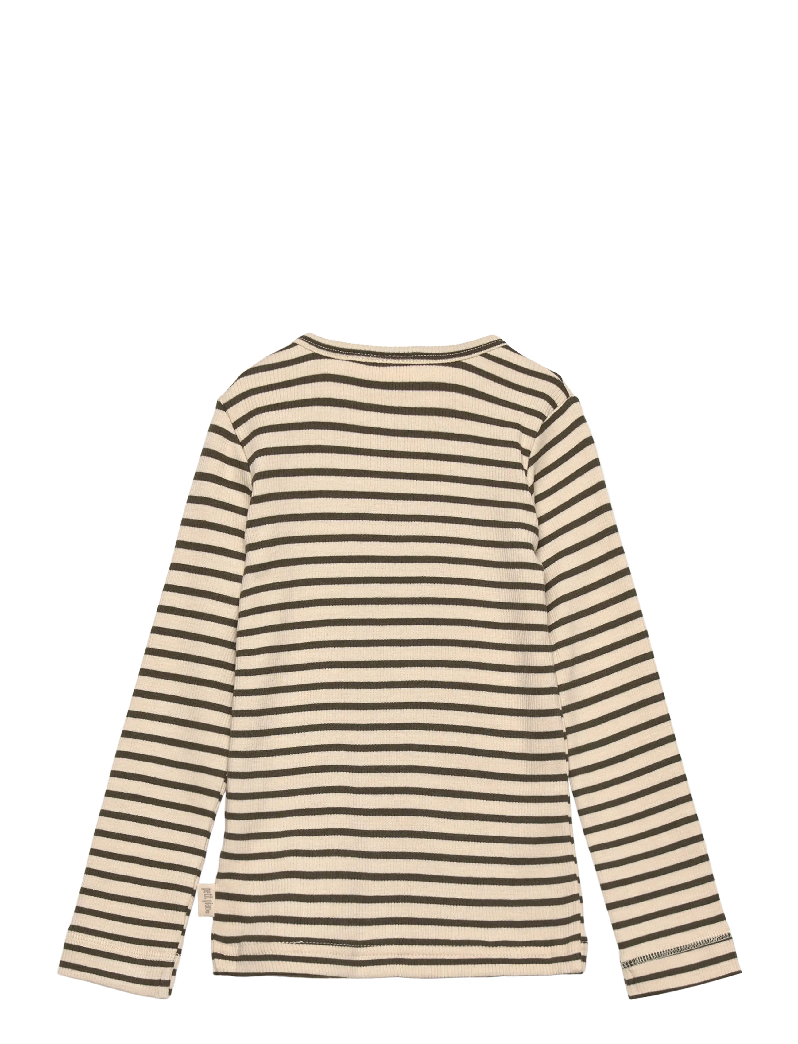 Petit Piao - T-shirt L/S Modal Striped - green leaf/off white - 1