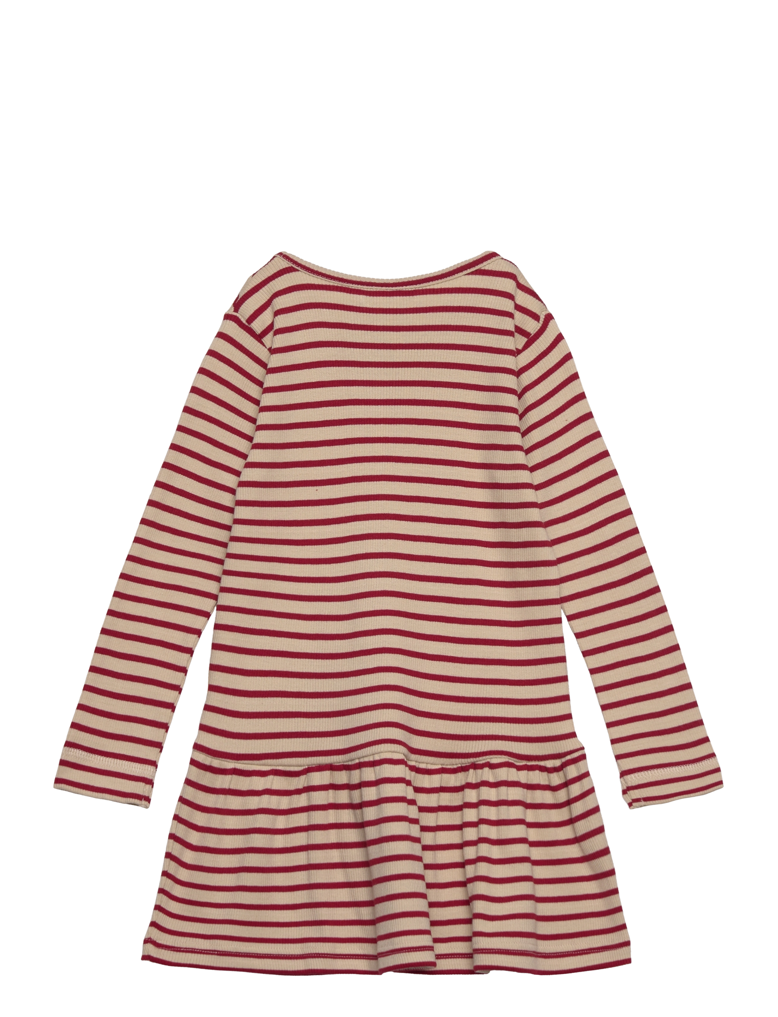 Petit Piao - Dress L/S Modal Striped - chili pepper/dark off white - 1