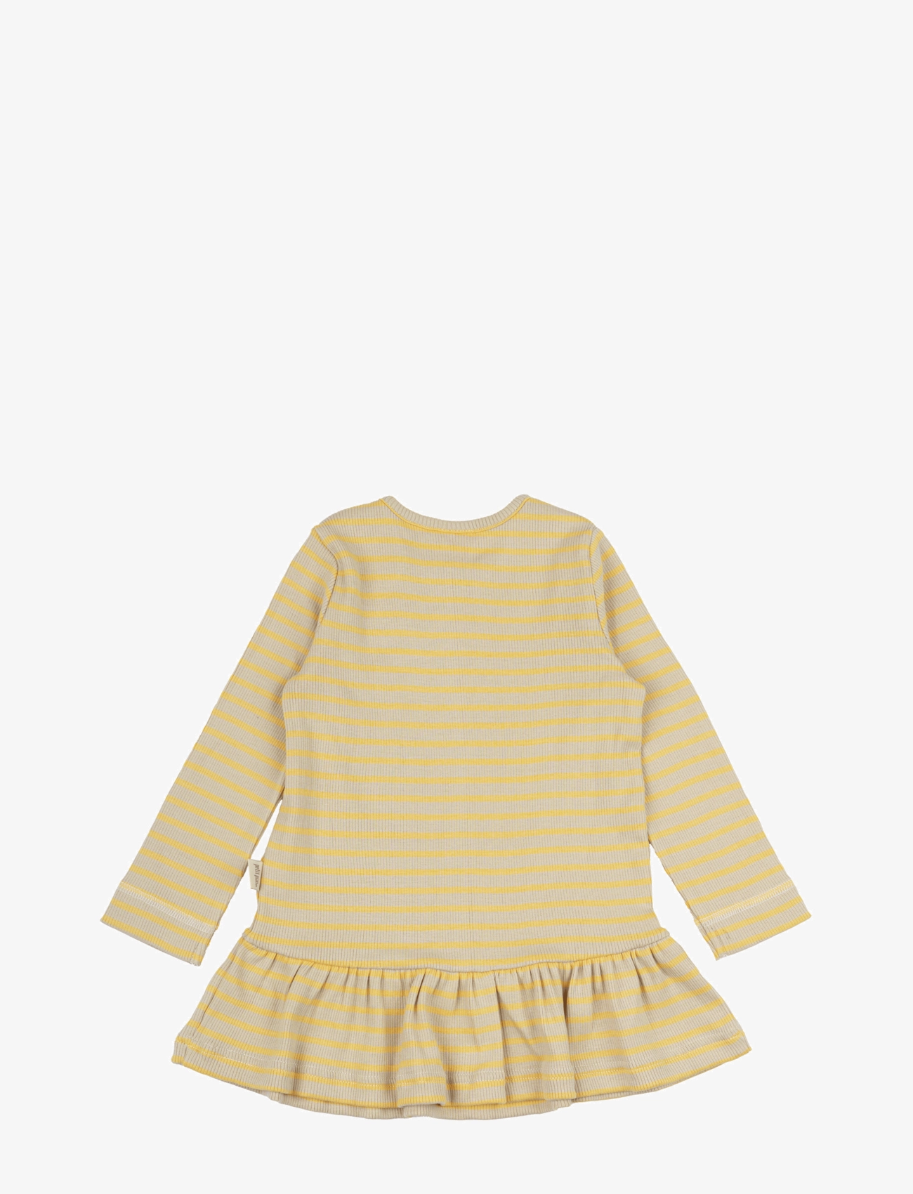 Petit Piao - Dress L/S Modal Striped - yellow sun/dark off white - 1