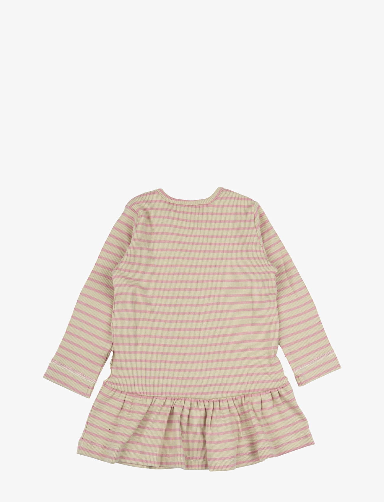 Petit Piao - Dress L/S Modal Striped - bright rose/dark off white - 1
