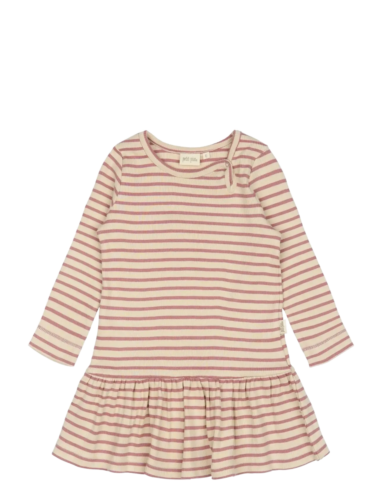 Petit Piao Dress L/S Modal Striped - Petit Piao - NOSTALGIC ROSE/OFF WHITE / multi