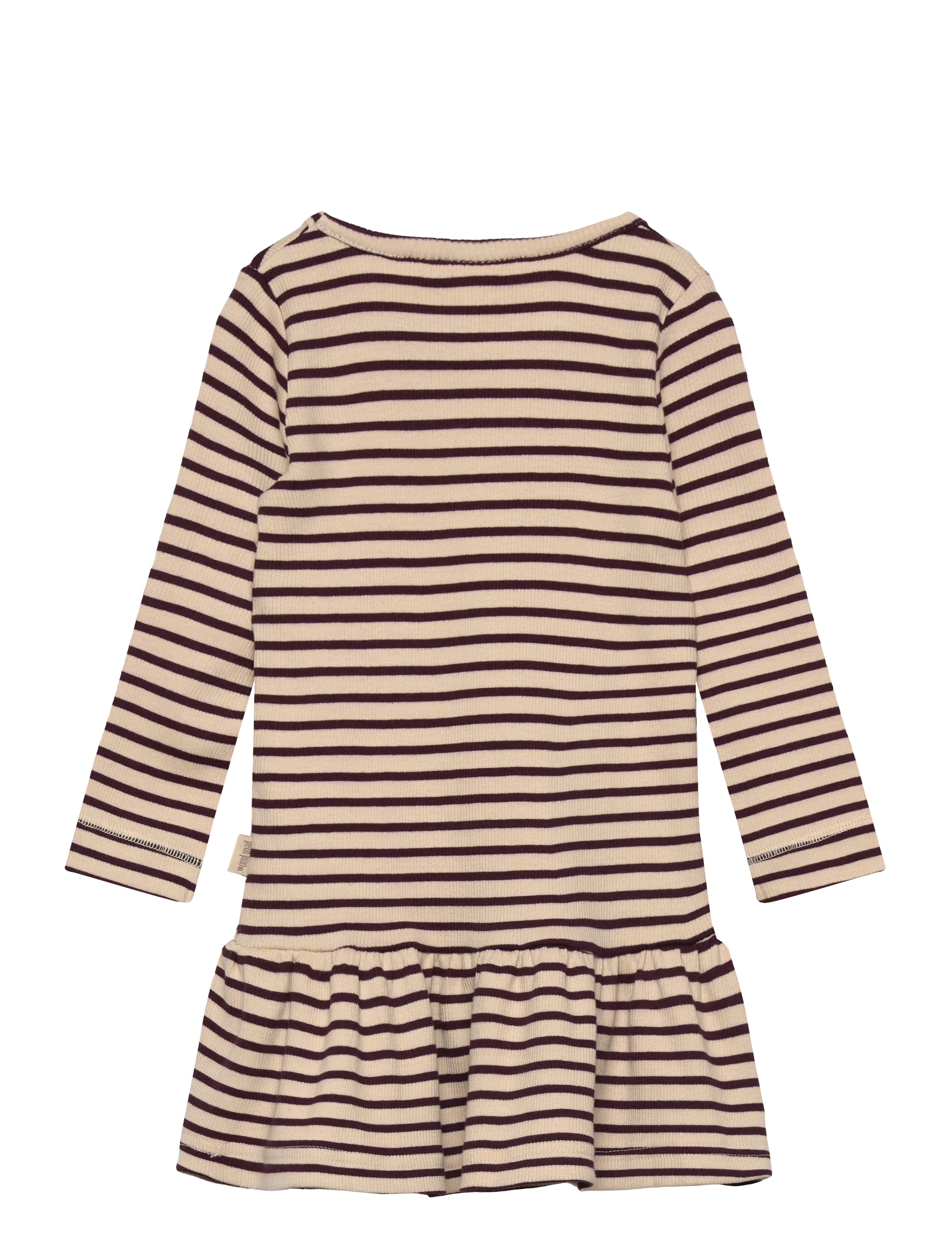 Petit Piao - Dress L/S Modal Striped - dark grape/off white - 1