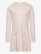 Dress L/S Modal Striped - ROSE FAWN