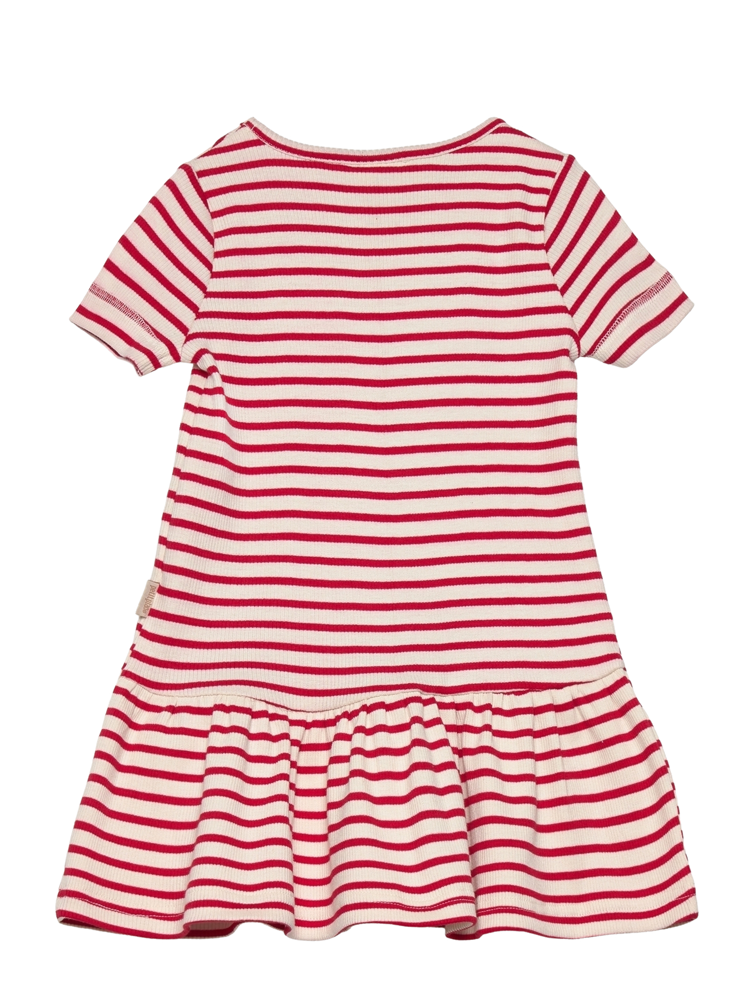 Petit Piao - Dress S/S Modal Striped - bright red - 1