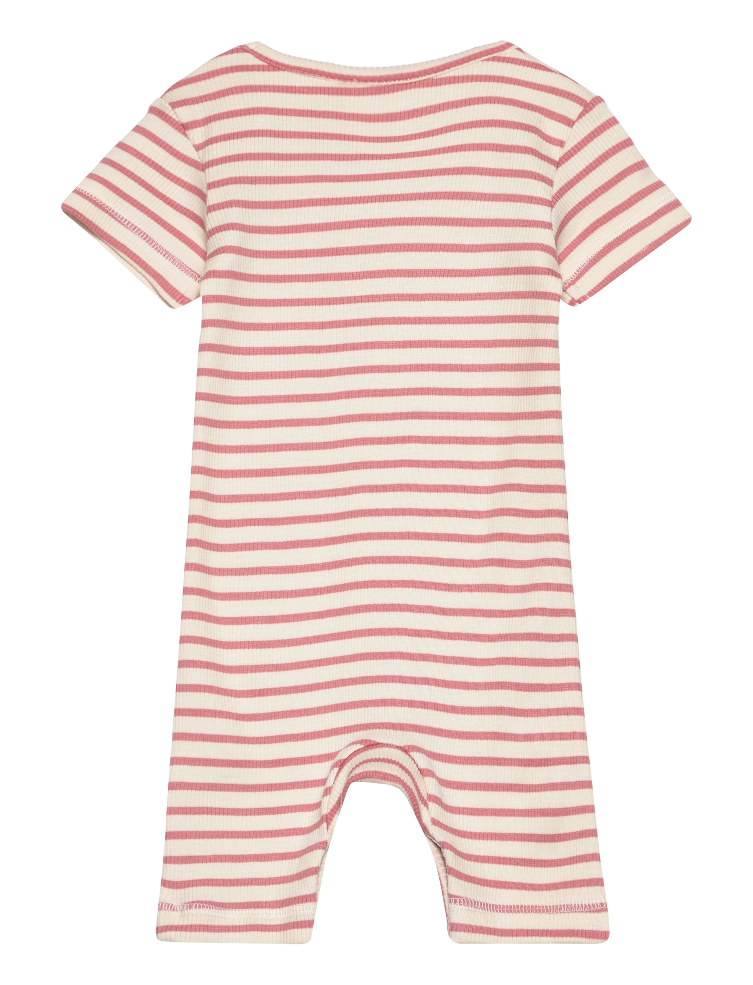 Petit Piao - Jumpsuit S/S Modal Striped - sea shell pink - 1