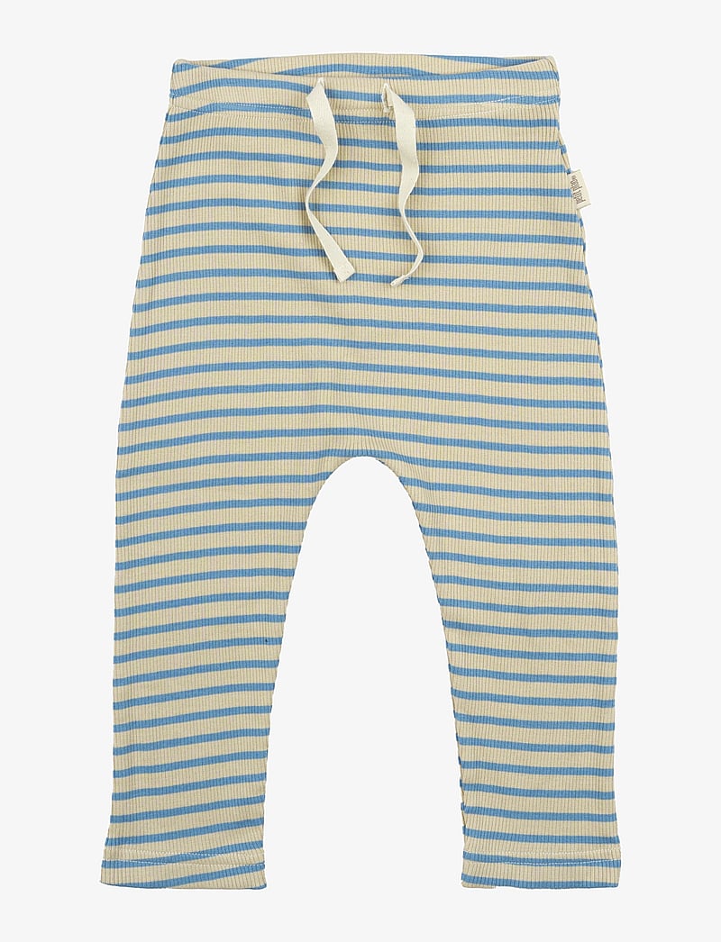 Petit Piao - Pants Modal Striped - retuusid - allure blue/dark off white - 0