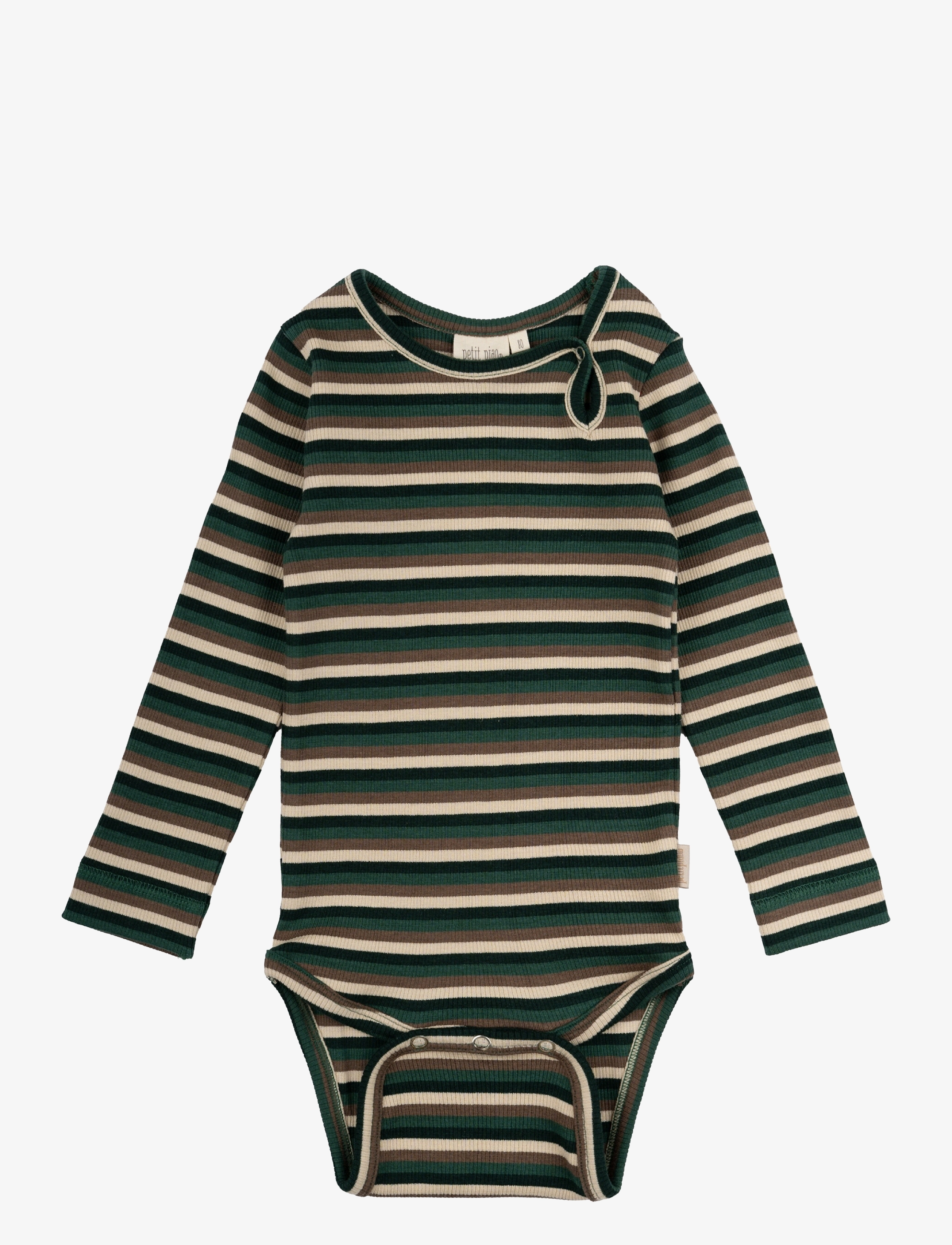Petit Piao - Body L/S Modal Multi Striped - emerald green multi stripe - 2
