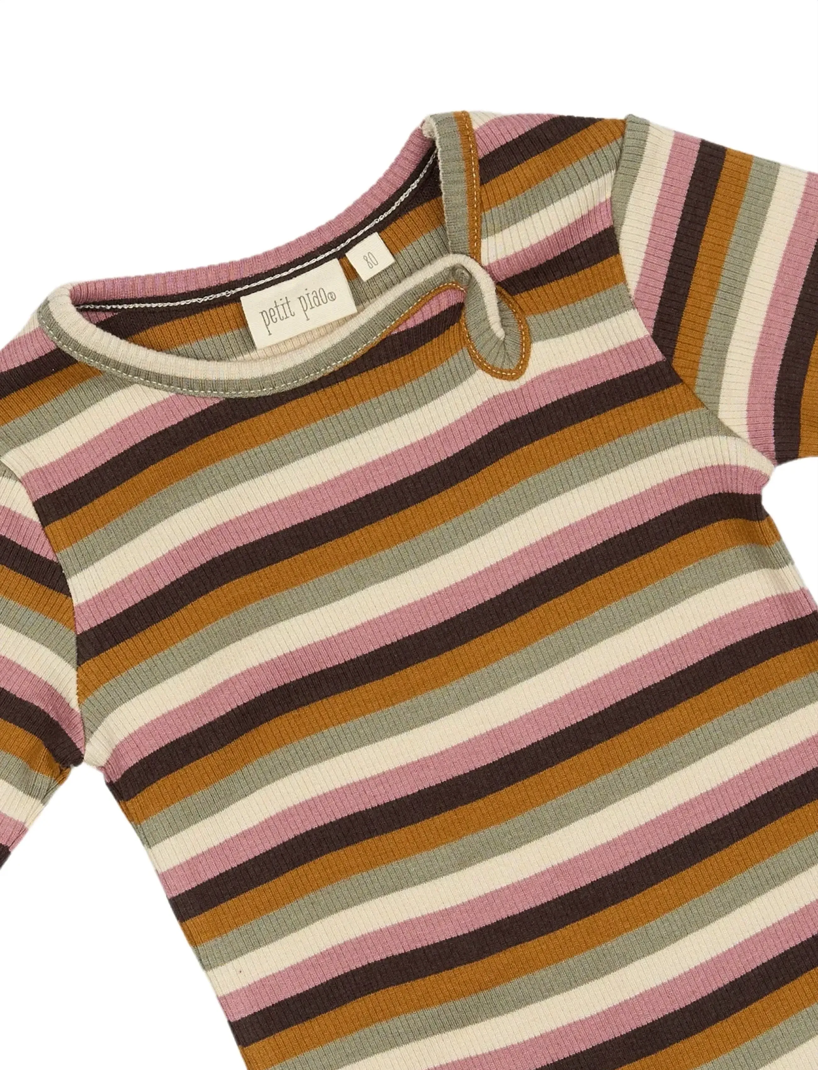 Petit Piao - Body L/S Modal Multi Striped - nostalgic rose multi stripe - 2