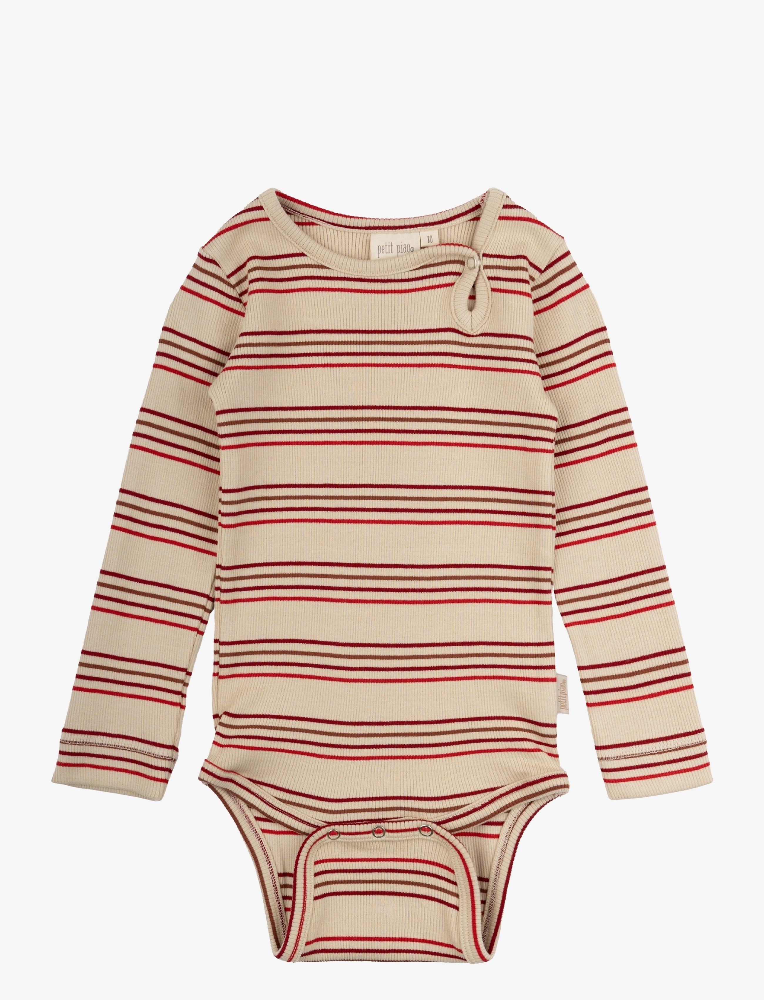 Petit Piao - Body L/S Modal Multi Striped - chili pepper multi stripe - 1
