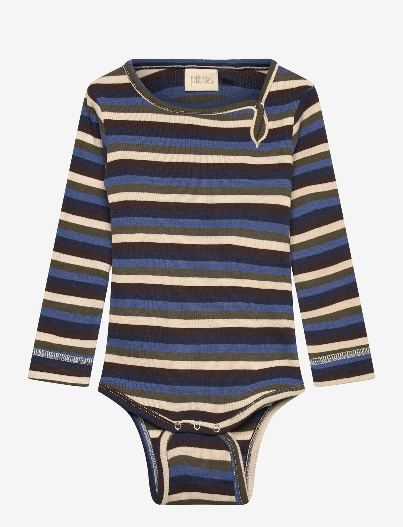 Petit Piao - Body L/S Modal Multi Striped - langärmelige bodys - true navy multistripe - 0