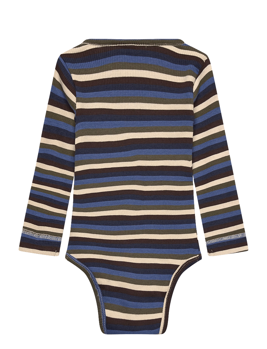 Petit Piao - Body L/S Modal Multi Striped - langärmelige bodys - true navy multistripe - 1