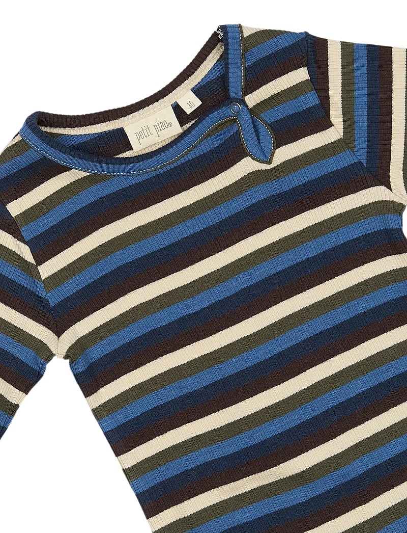 Petit Piao - Body L/S Modal Multi Striped - langärmelige bodys - true navy multistripe - 2