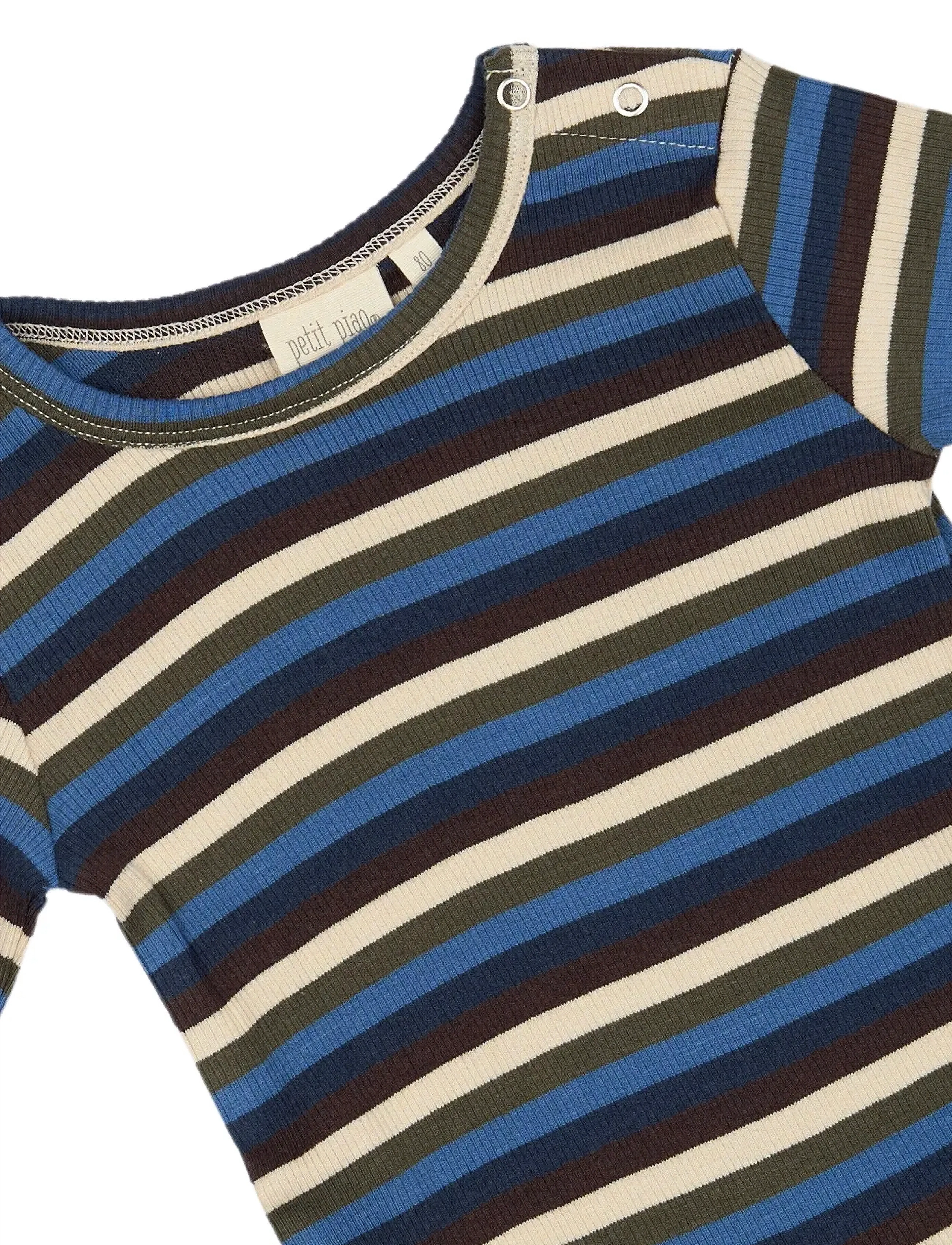 Petit Piao - T-shirt L/S Modal Multi Striped - true navy multistripe - 2