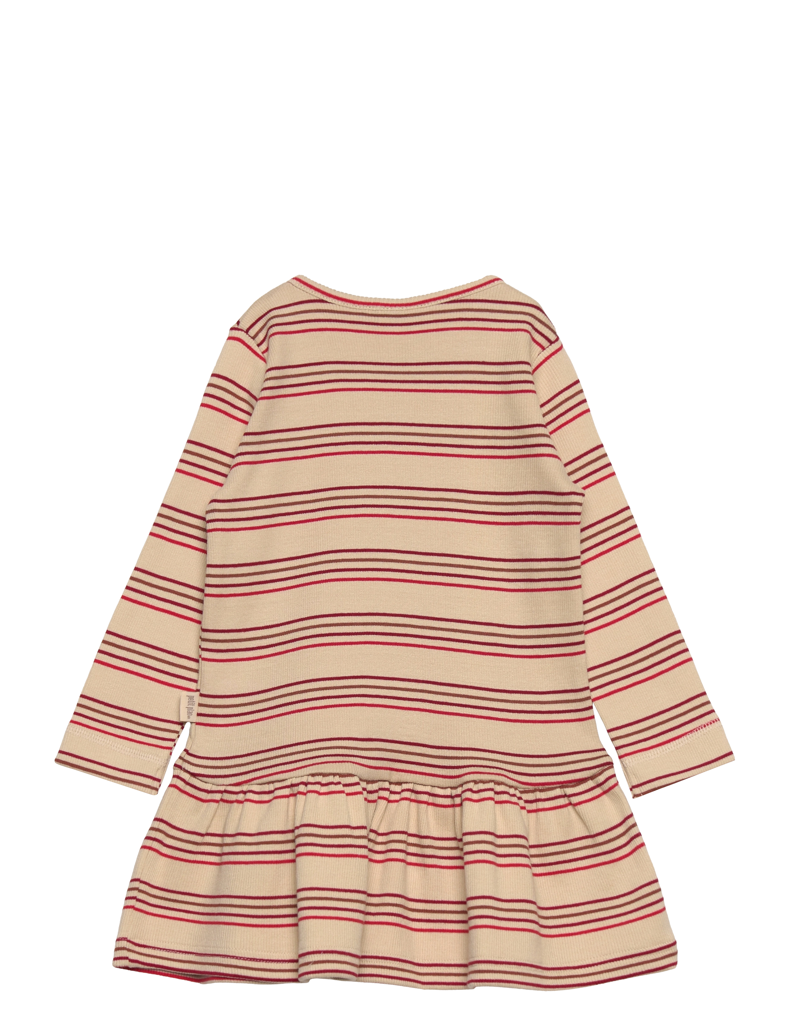 Petit Piao - Dress L/S Modal Striped - chili pepper multi stripe - 1