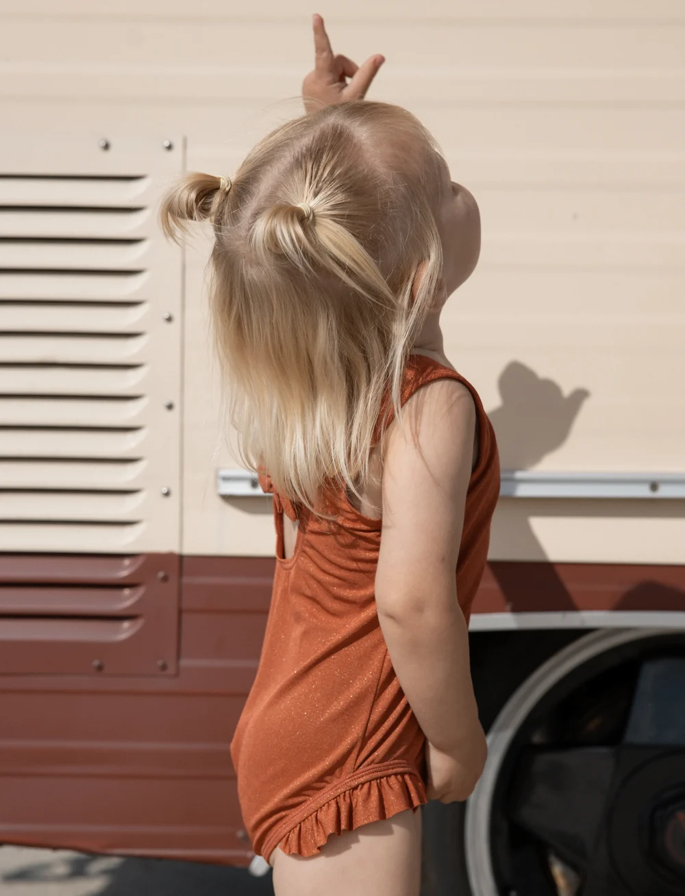 Petit Piao - Swimsuit Butterfly Printed - ujumistrikood - gold - 3