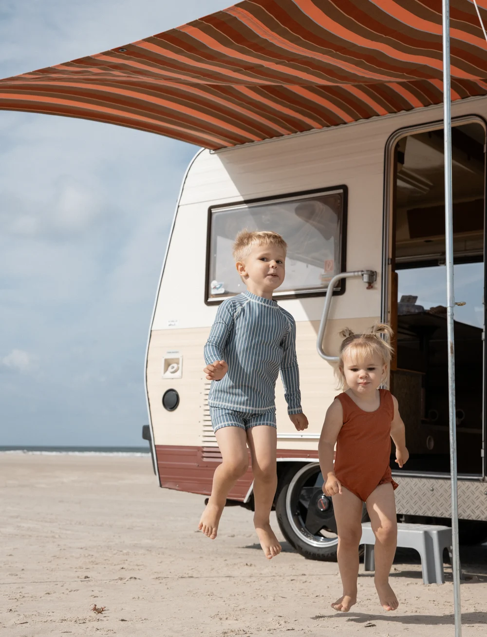 Petit Piao - Swimsuit Butterfly Printed - ujumistrikood - gold - 4