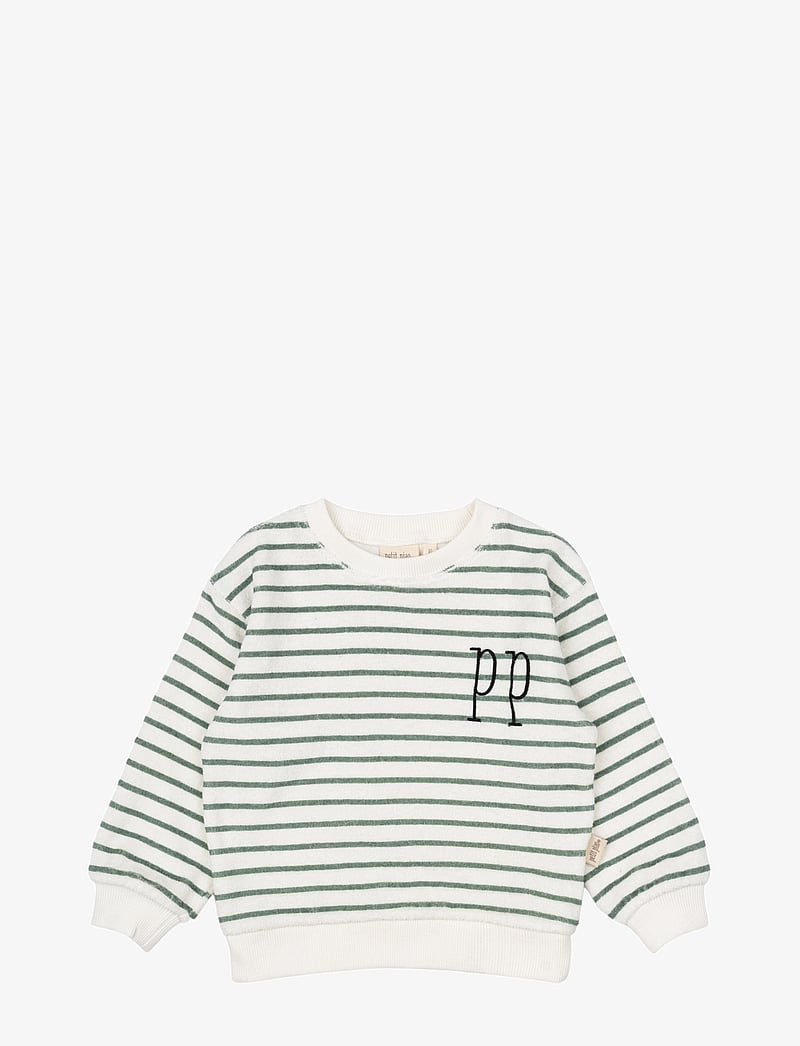 Petit Piao - Sweat Shirt Drop Shoulder - dressipluusid - off white/green - 1