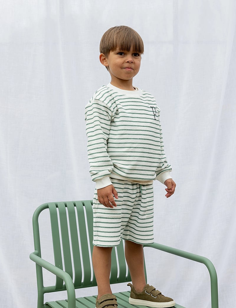 Petit Piao - Sweat Shirt Drop Shoulder - dressipluusid - off white/green - 3