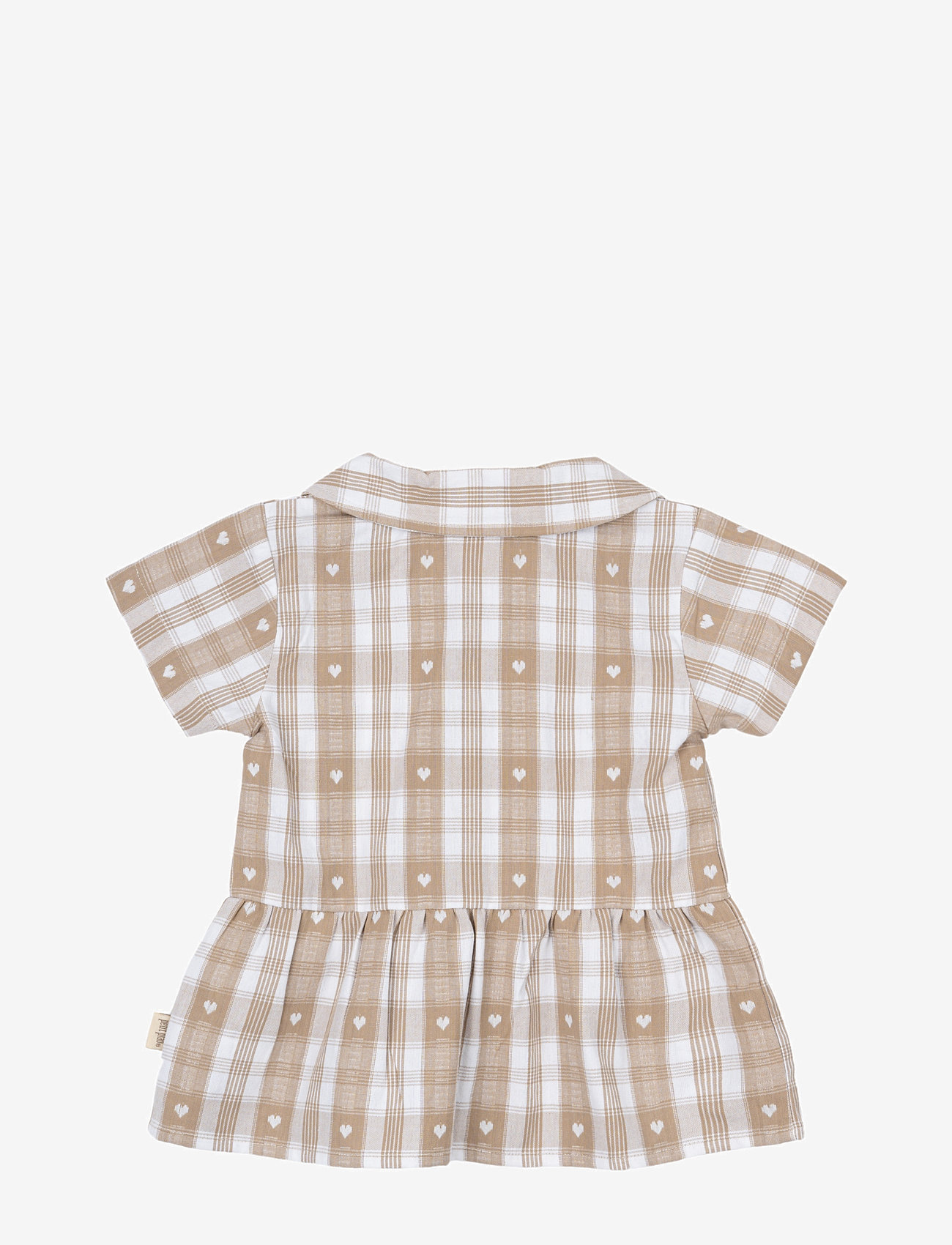 Petit Piao - Shirt S/S Round Woven - kurzärmelige babykleider - off white heart - 1