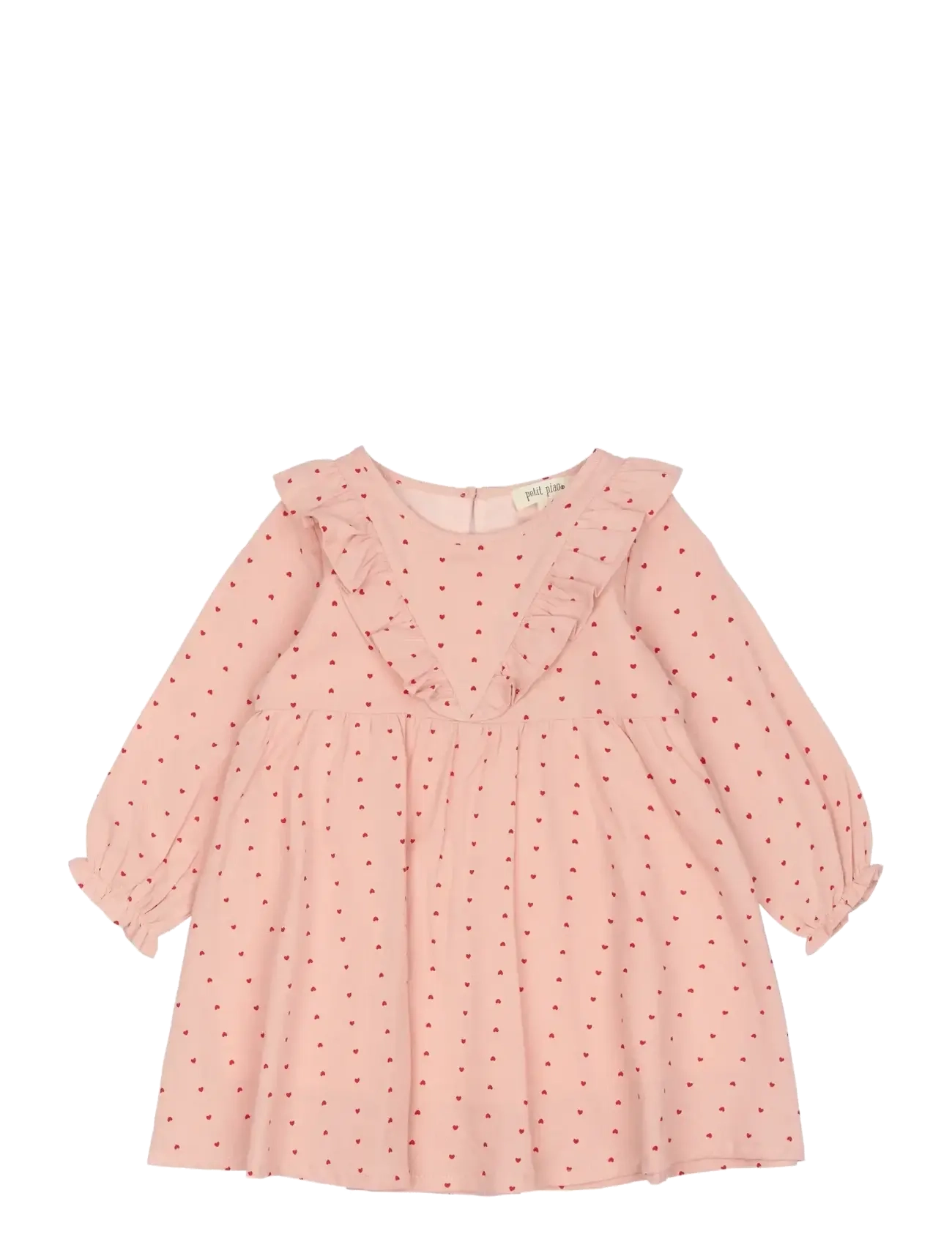 Petit Piao Ppdeva Dress Ls, 122, Casual Dresses, Rosa - Long-sleeved Kinder