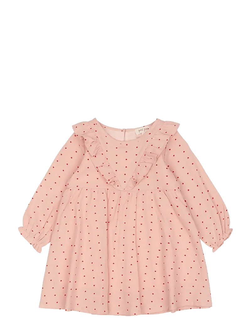 Petit Piao - PPDeva Dress LS - langærmede hverdagskjoler - pink heart - 0
