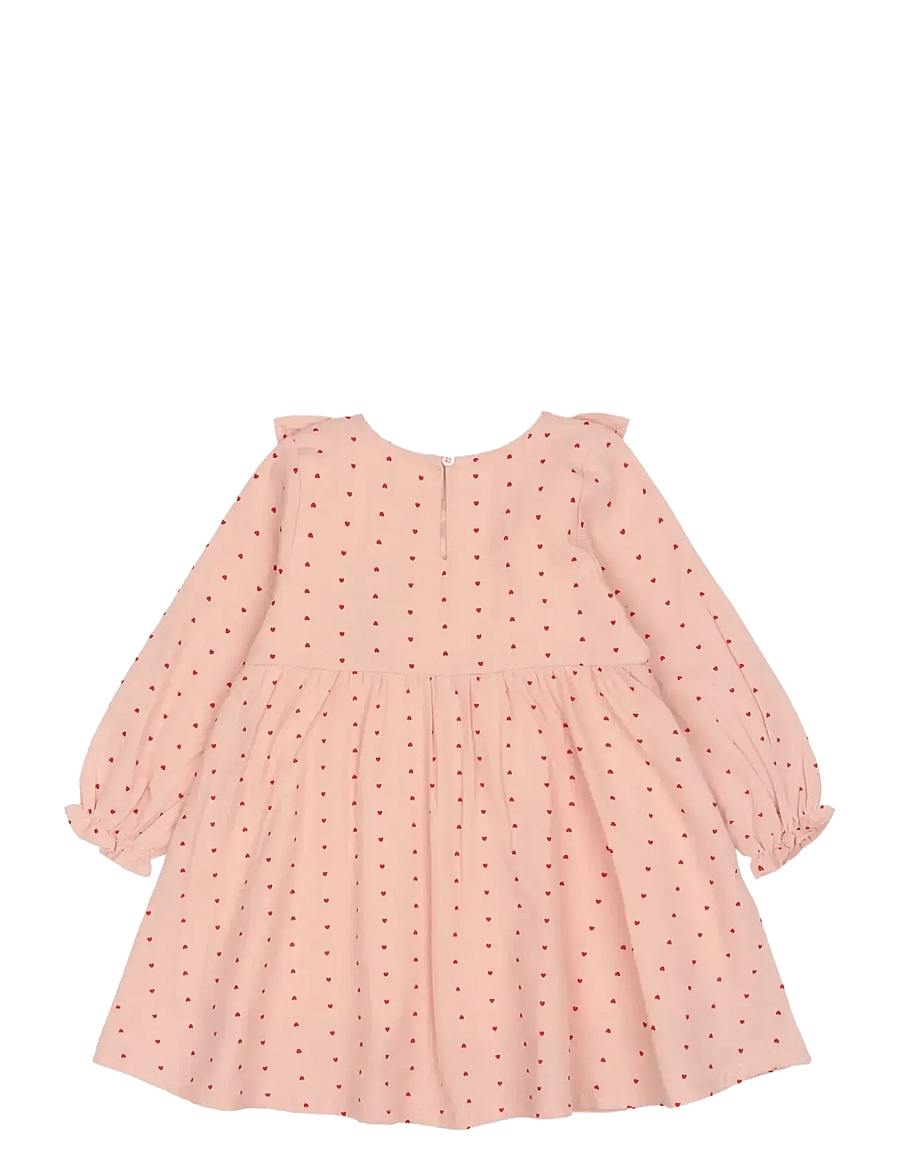 Petit Piao - PPDeva Dress LS - langärmelige freizeitkleider - pink heart - 1