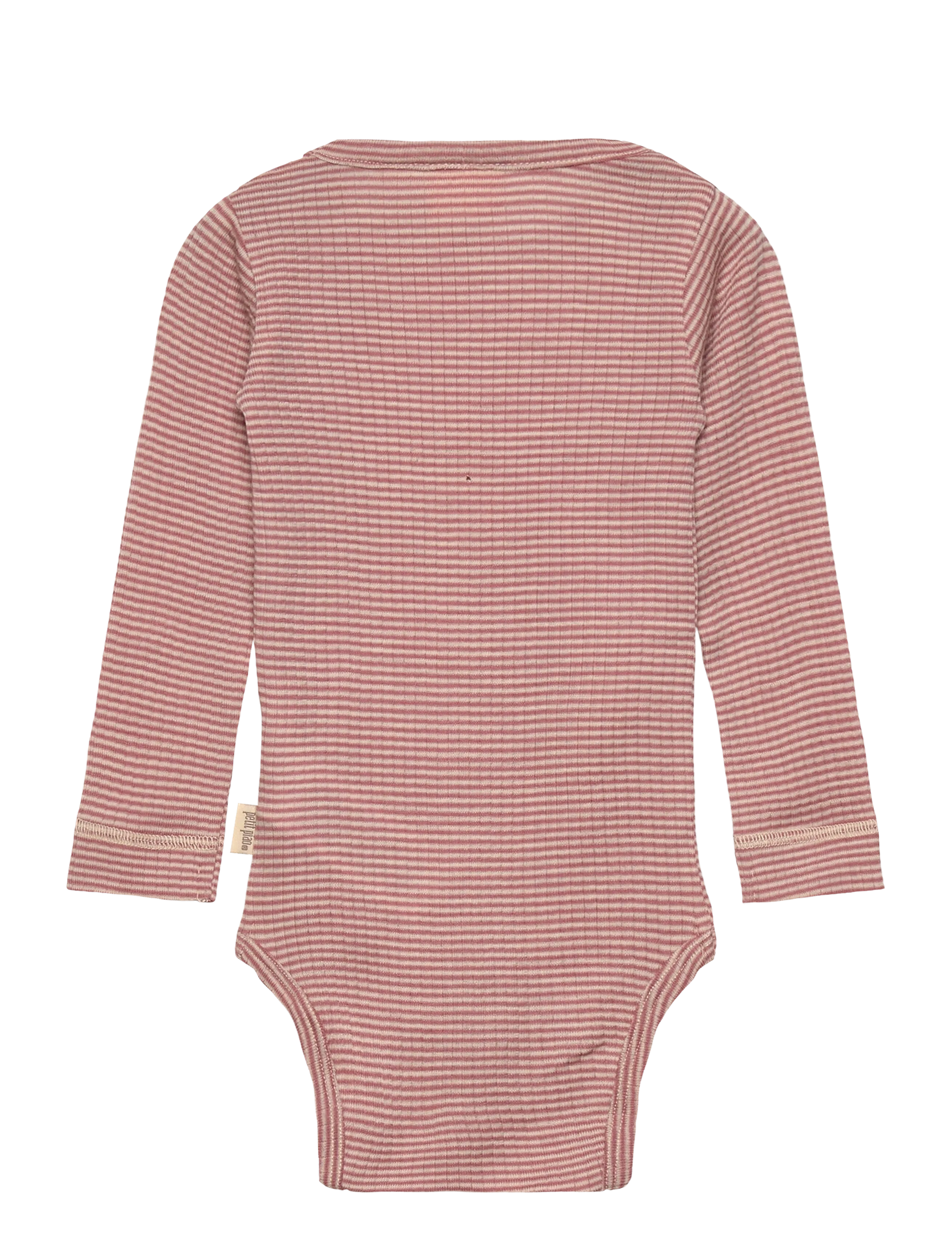 Petit Piao - PPDante Body L/S Merino Wool Striped - nostalgic rose/dark off white - 1