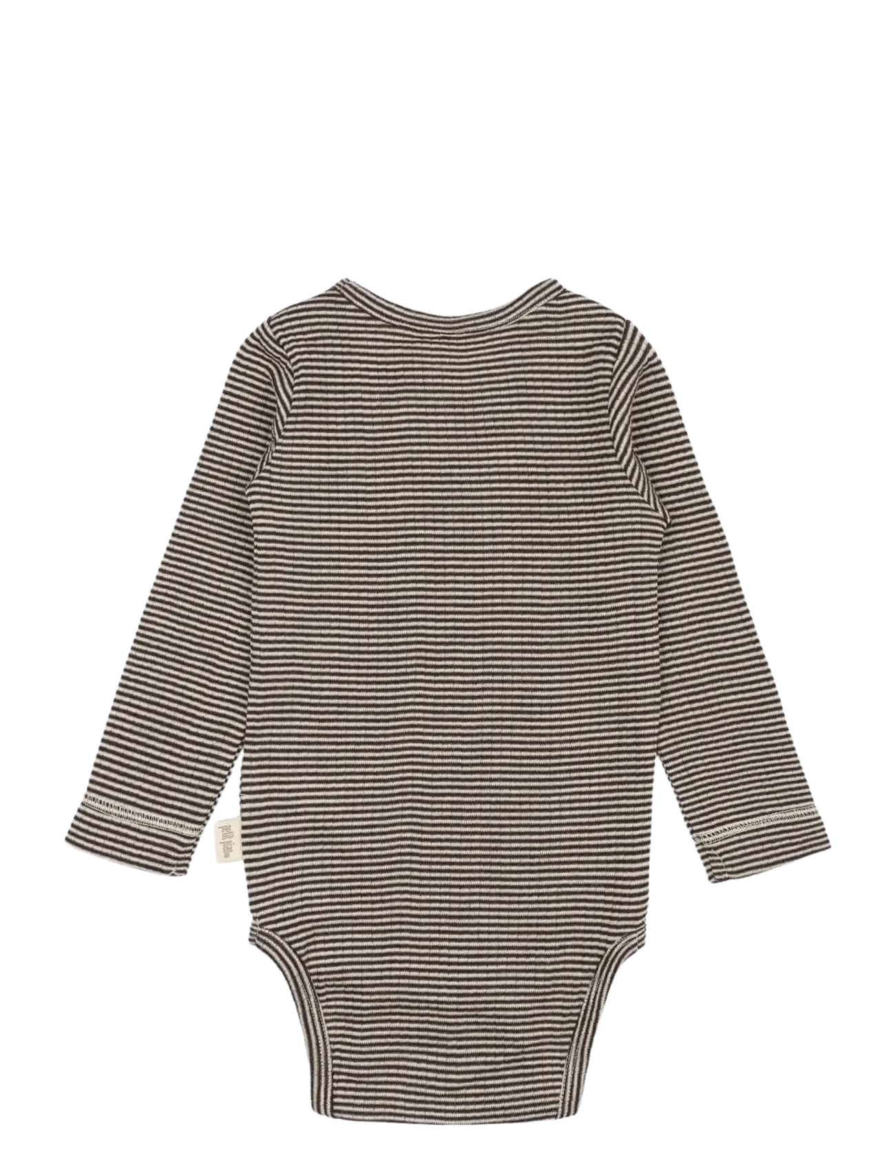 Petit Piao - PPDante Body L/S Merino Wool Stripe - base layer baby - coffee bean/dark off white - 1