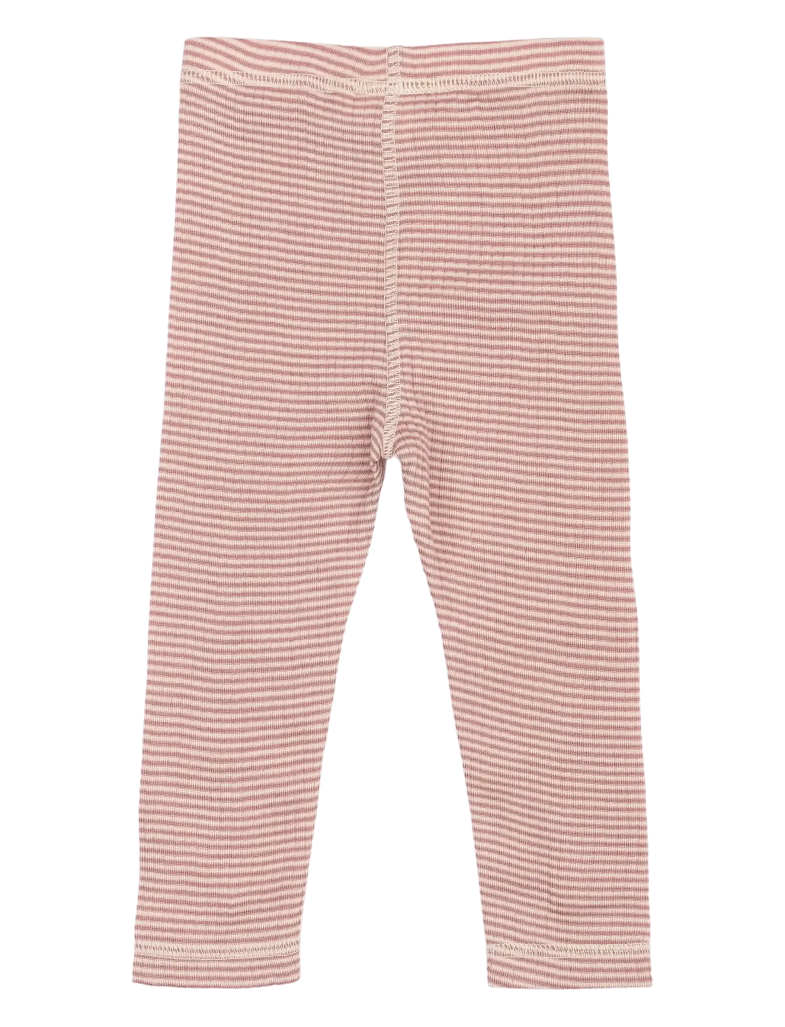 Petit Piao - PPDante Leggings Merino Wool Stripe - base layer baby - nostalgic rose/dark off white - 1