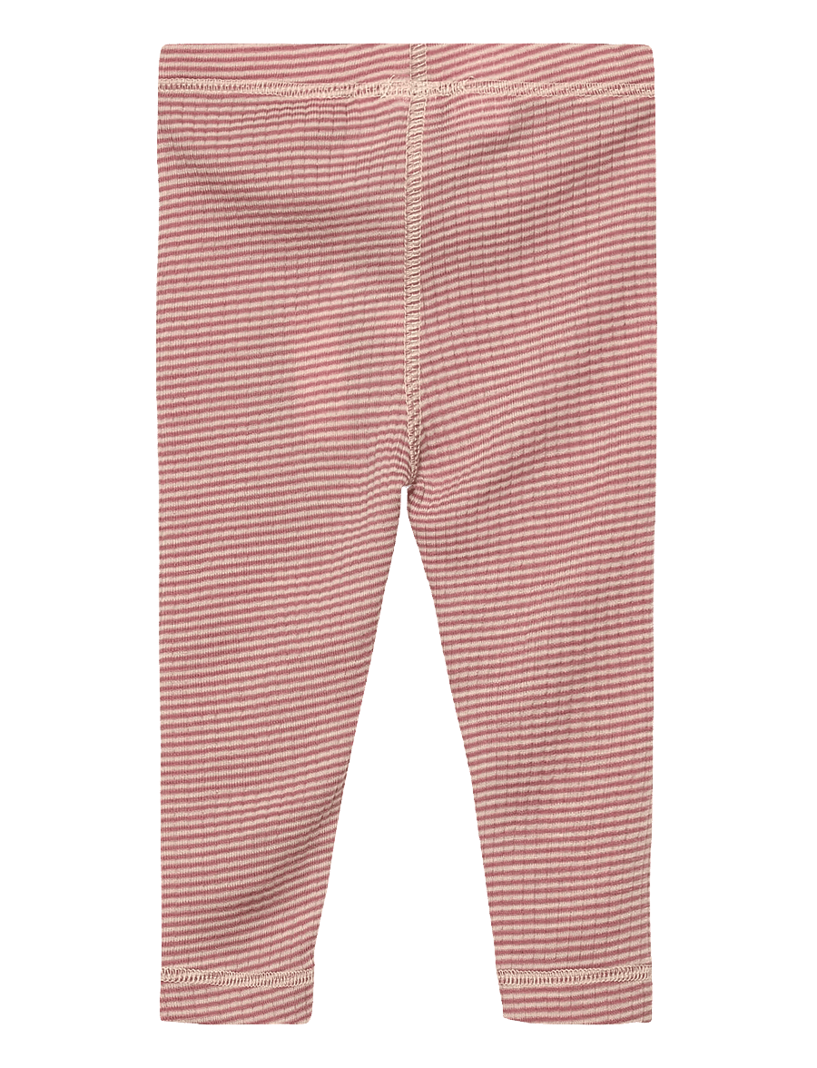 Petit Piao - PPDante Leggings Merino Wool Striped - sügisesed riided - nostalgic rose/dark off white - 1