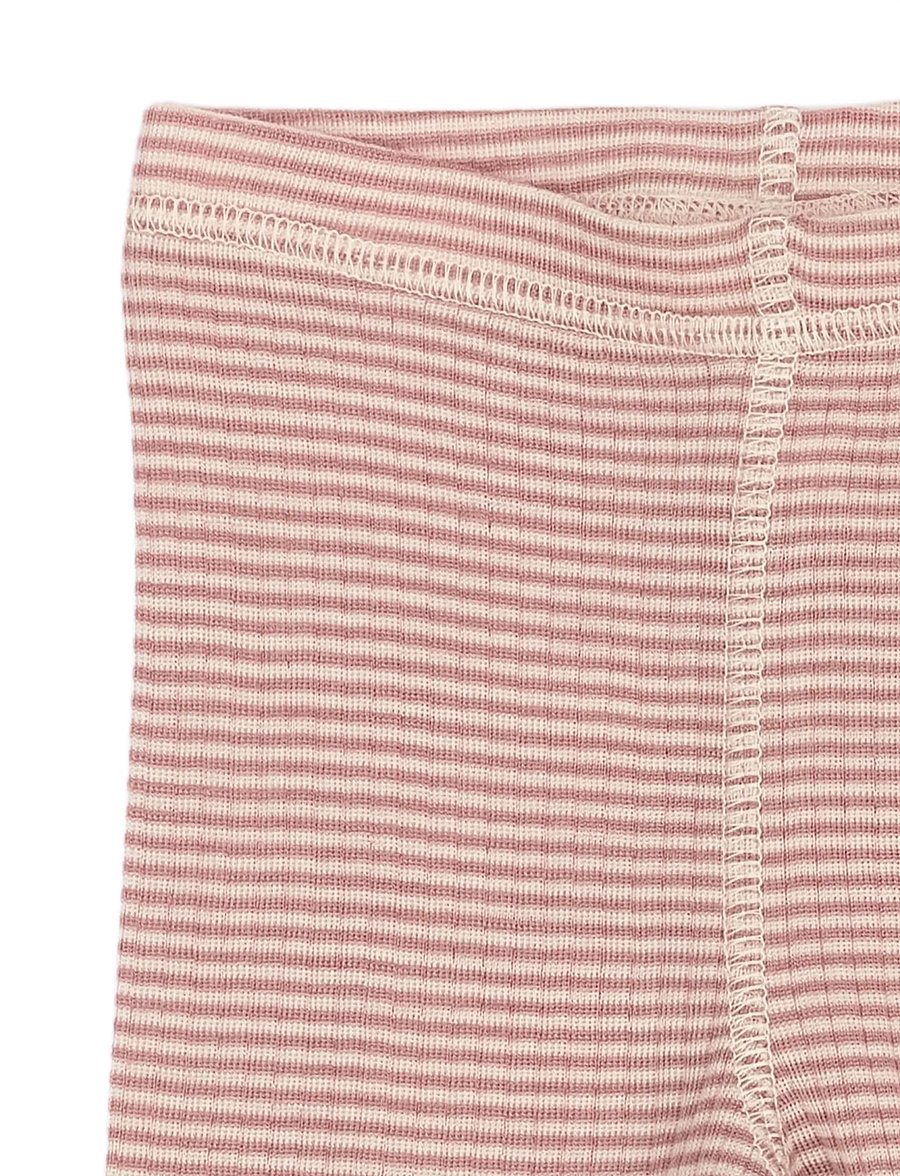 Petit Piao - PPDante Leggings Merino Wool Striped - sügisesed riided - nostalgic rose/dark off white - 2
