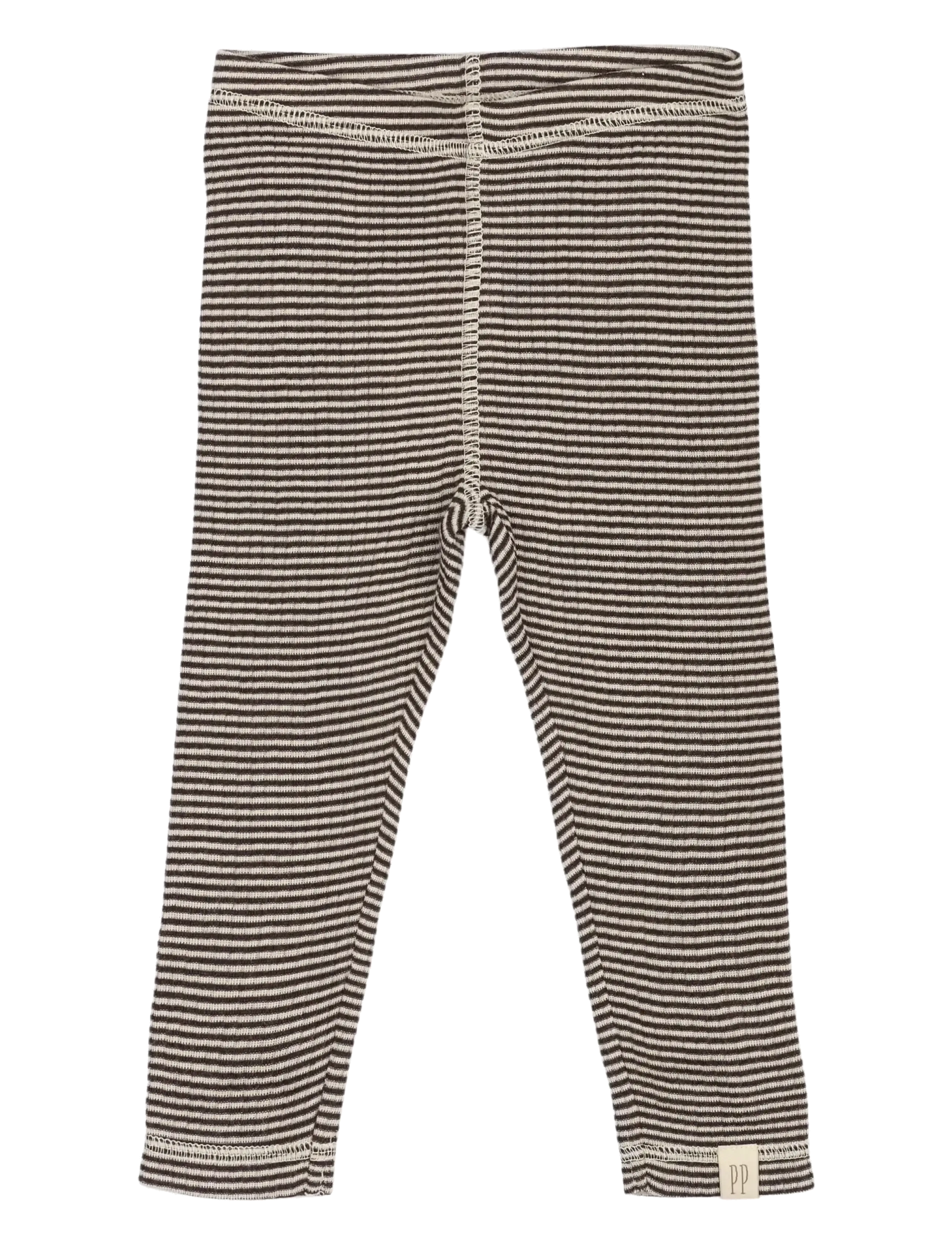 Petit Piao PPDante Leggings Merino Wool Stripe - Kleidung - COFFEE BEAN/DARK OFF WHITE / multi