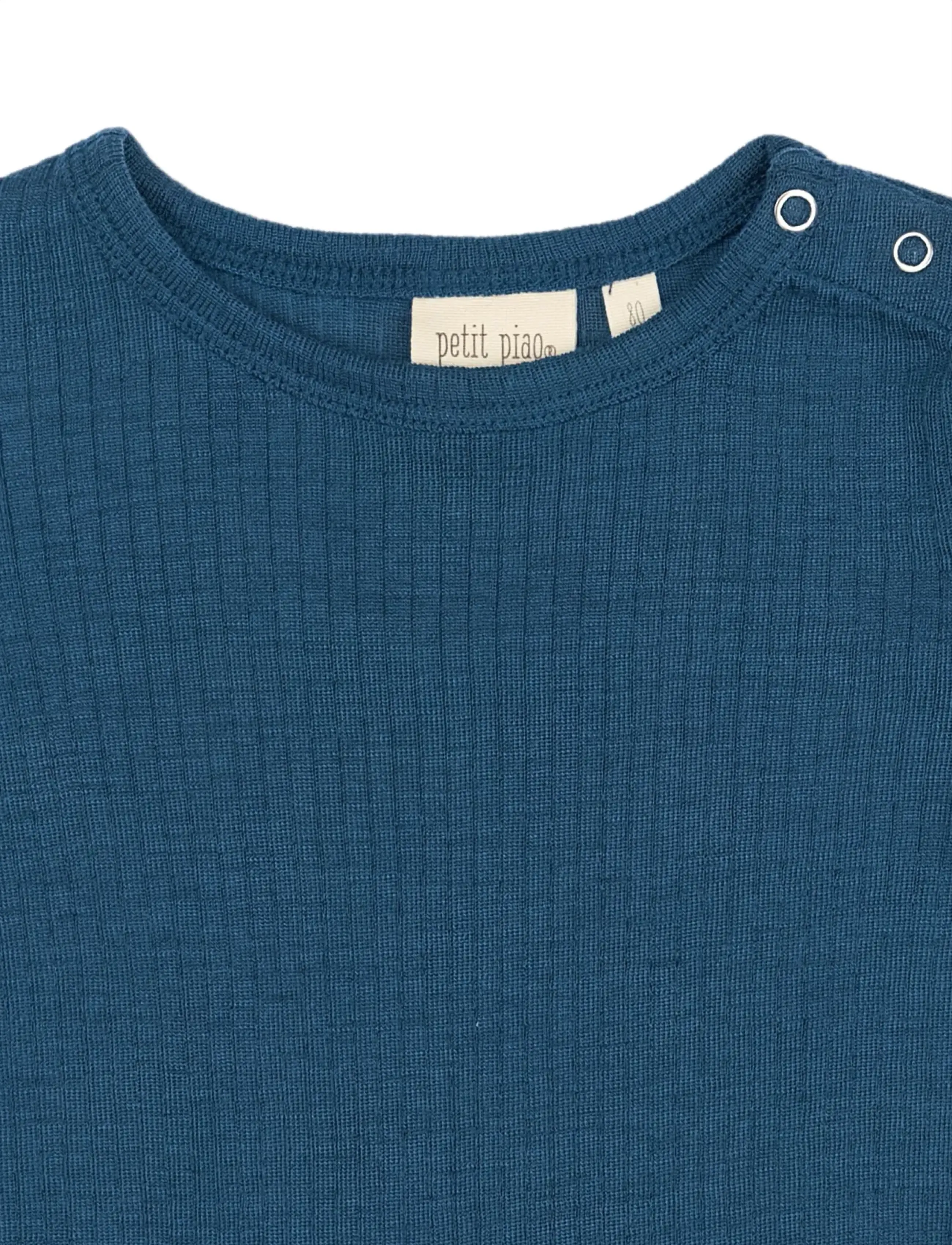 Petit Piao - PPDante T-Shirt L/S Meriono Wool - ensign blue - 2