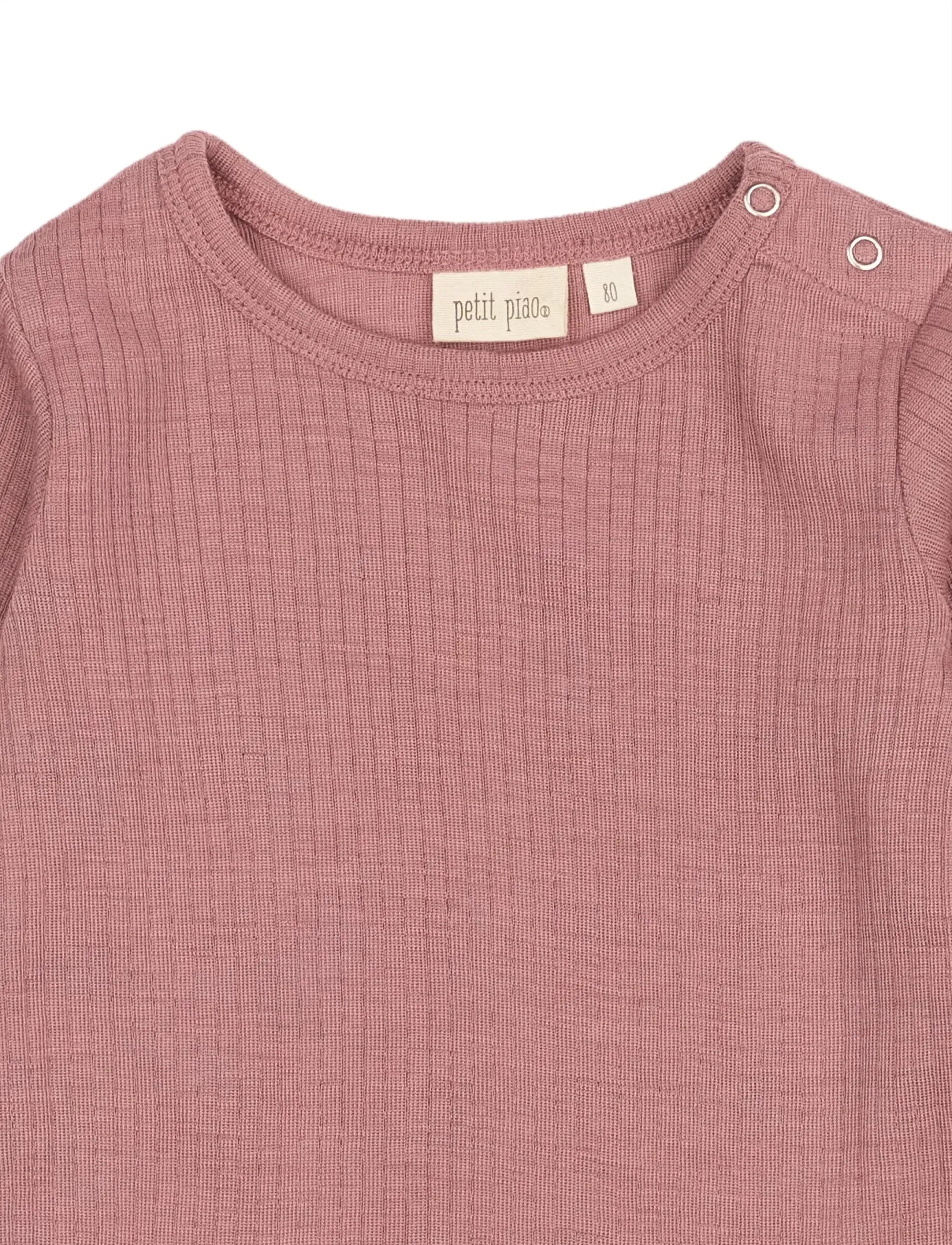 Petit Piao - PPDante T-Shirt L/S Meriono Wool - nostalgic rose - 2