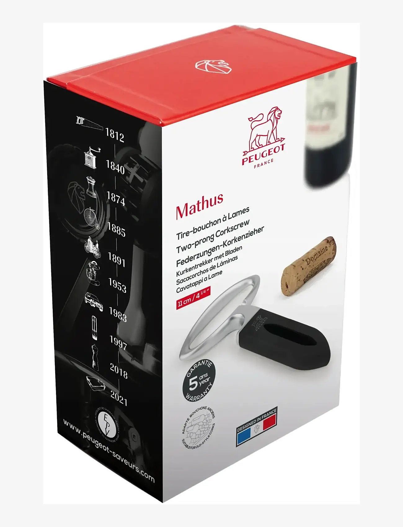 Peugeot - Mathus two-prong corkscrew black - Övriga köksredskap - black - 1