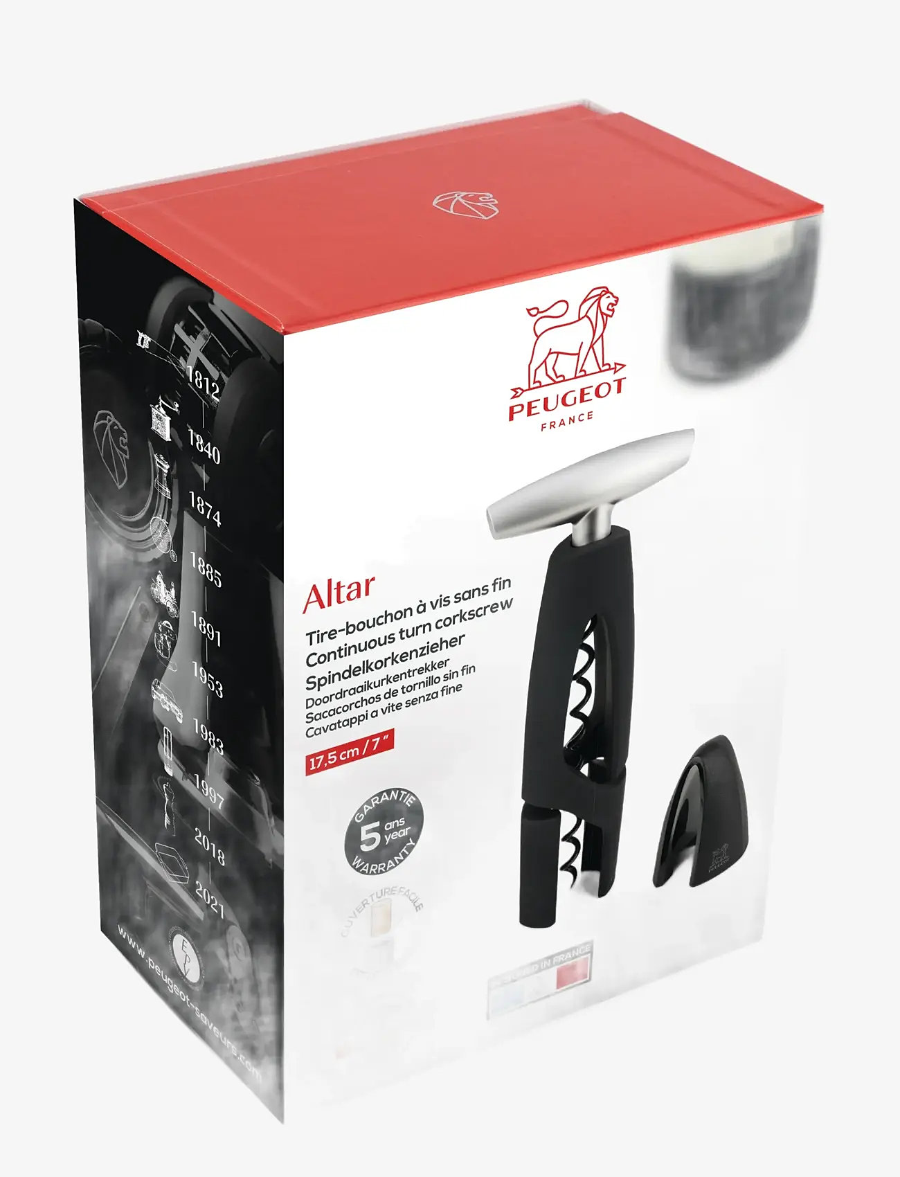 Peugeot - Altar corkscrew with foil cutter - butelių atidarytuvai ir vyno butelių kamščiai - black - 1