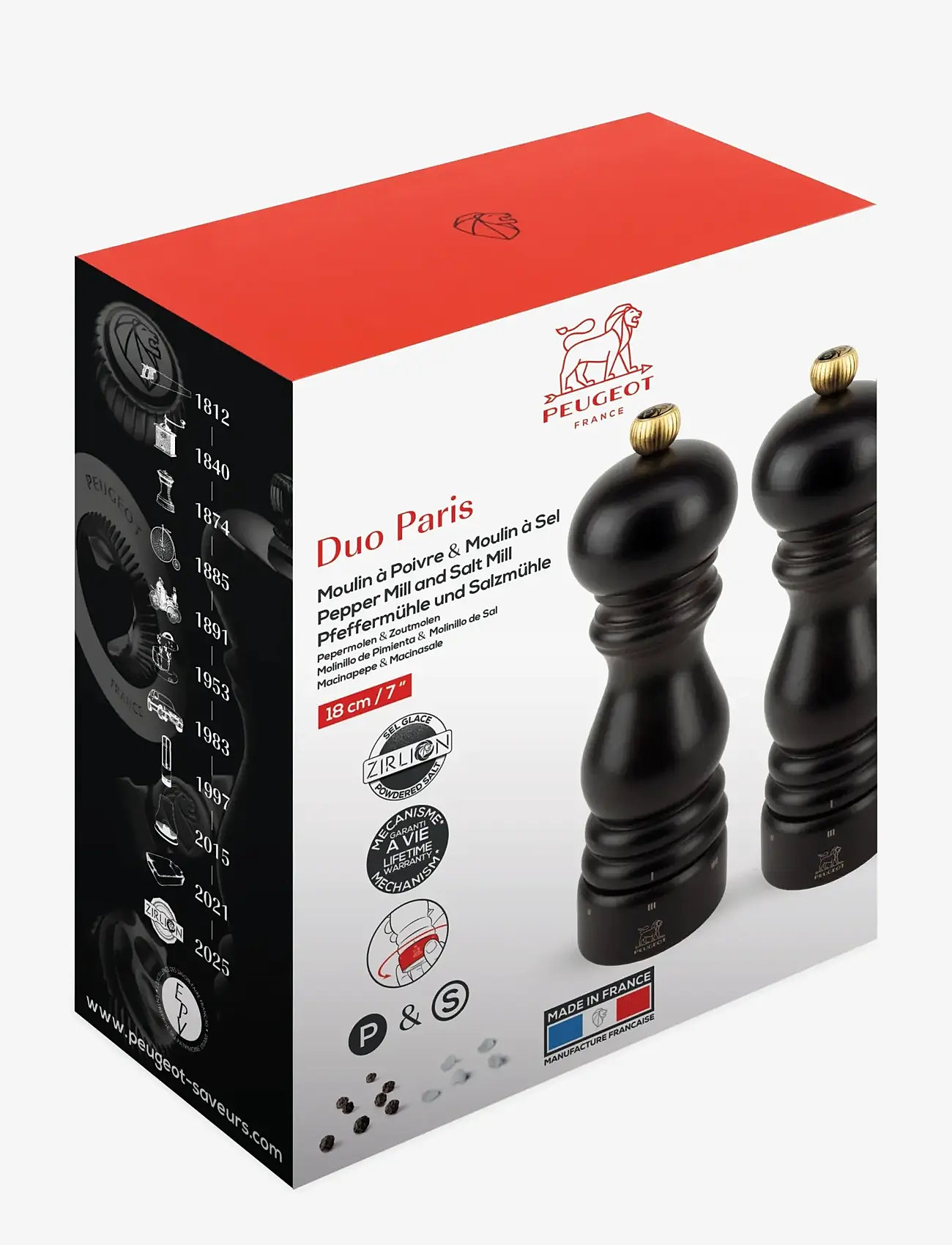 Peugeot - paris sæt pm+sm u'select Z 18 cm chokolade - salt & pepper grinders - chocolate - 1