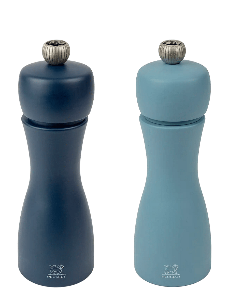 Peugeot - tahiti duo lyseblå + mørkeblå 15cm - salz- & pfefferstreuer - air - 0