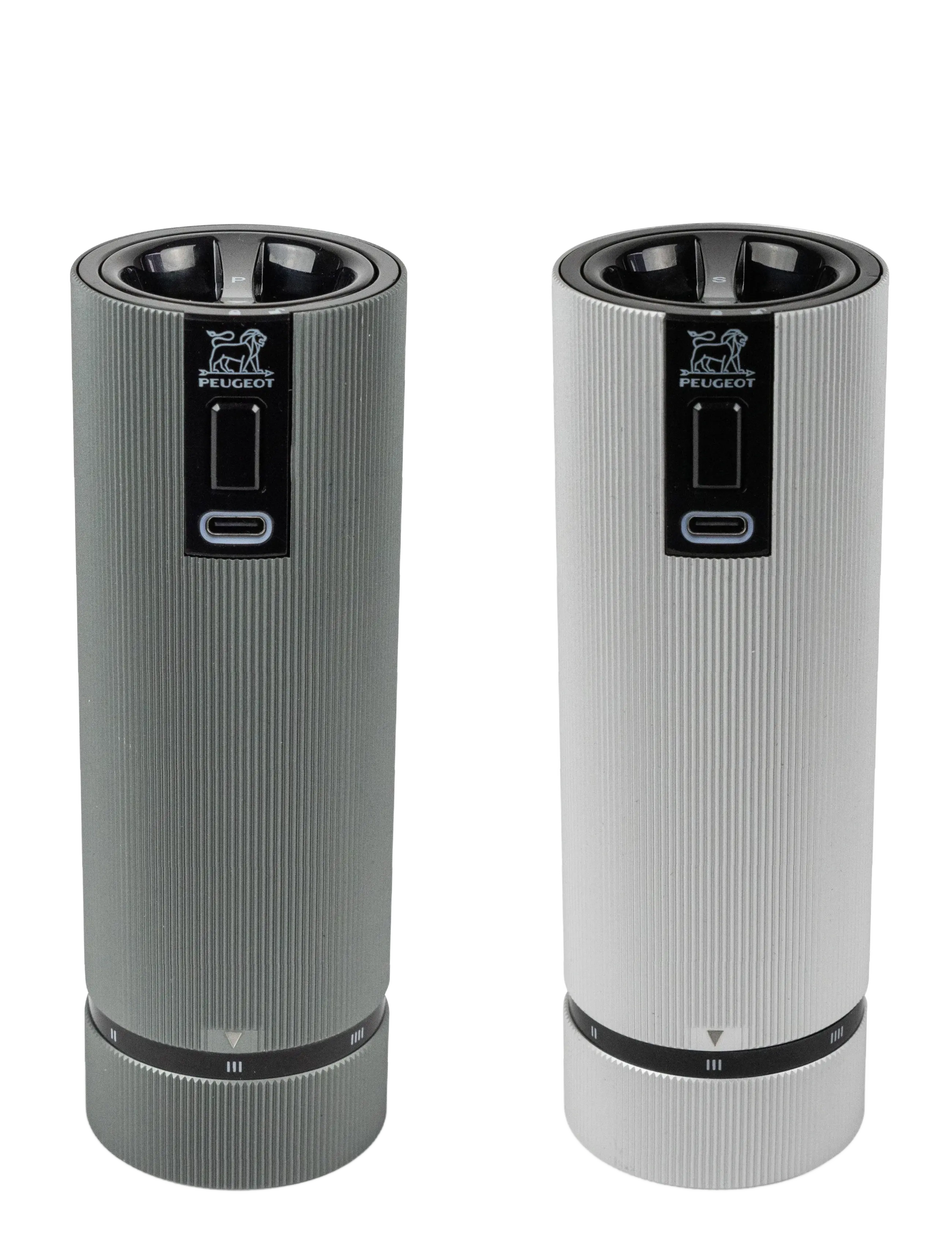 Peugeot duo sæt Line elektrisk mp carbon + ms Z aluminium - Küche - ALUMINIUM & CARBON / grey